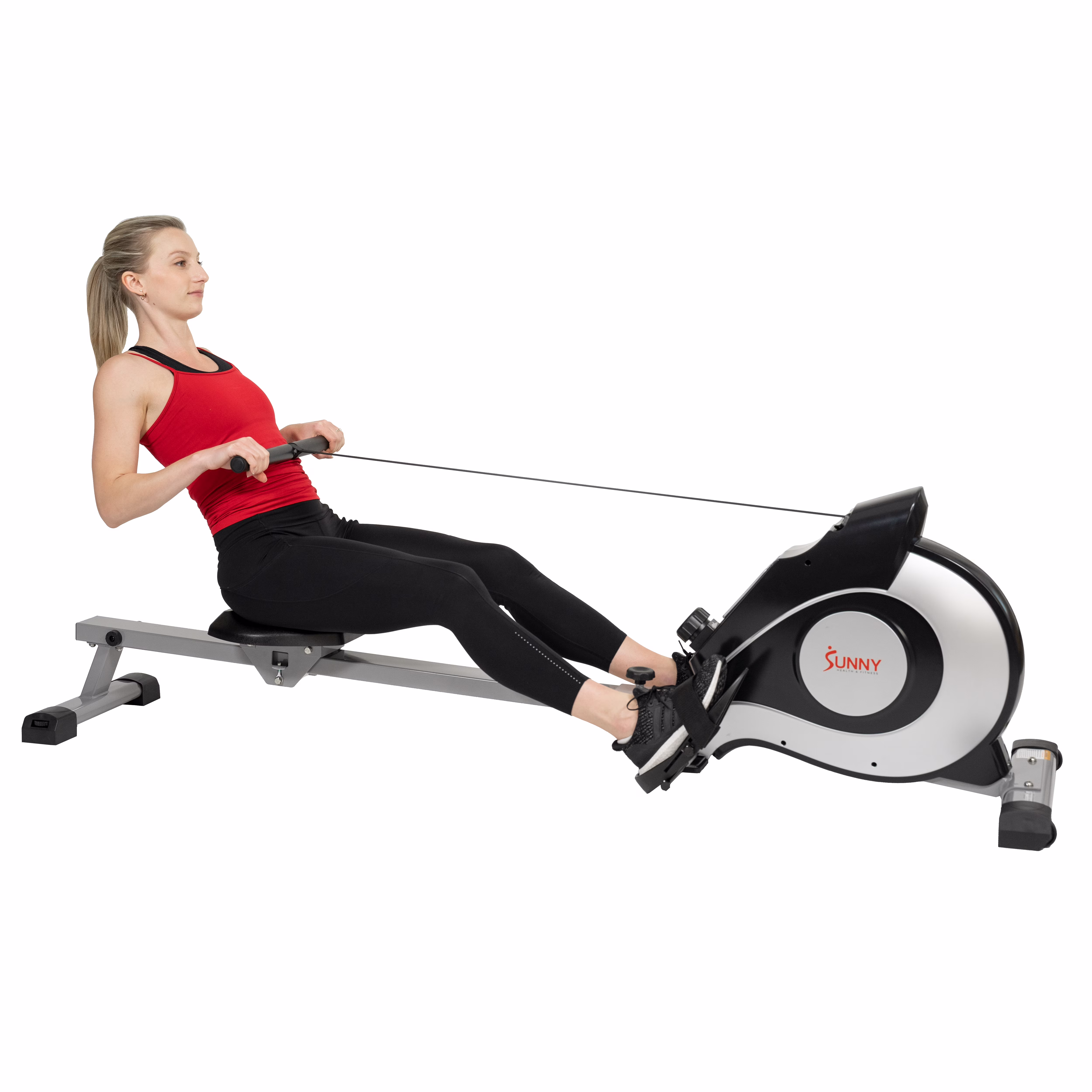 Sunny Health & Fitness 53.4" Extended Slide Rail Magnetic Rowing Machine Rower with Free SunnyFit App Membership - SF-RW5515 - Image 5