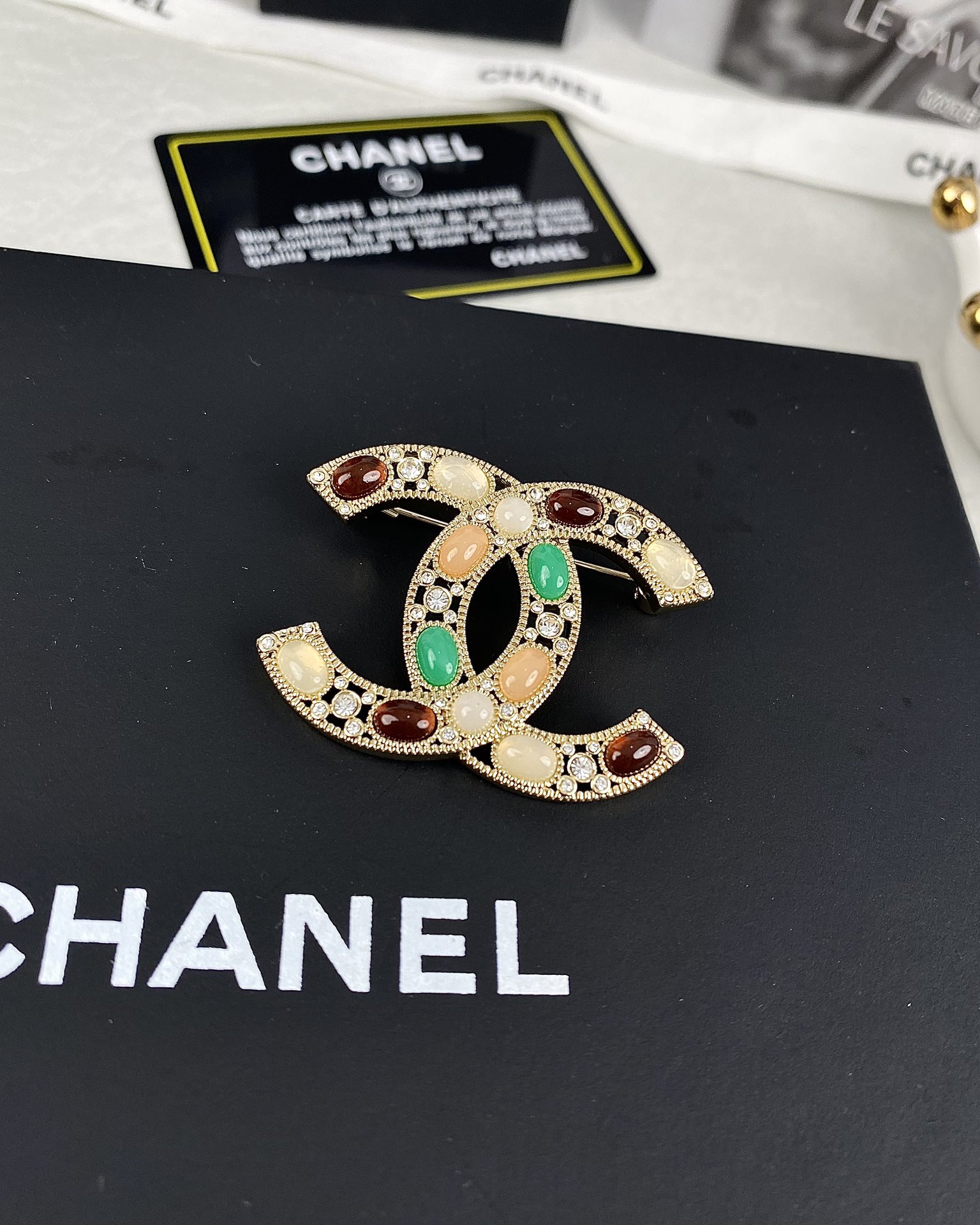Vintage Chanel Multigem Brooch - Original Replica Club