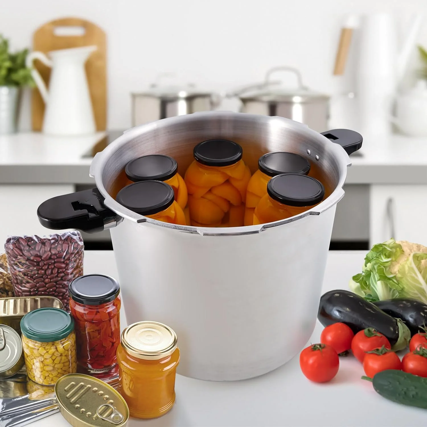 UNIFULL 24 Quart/23 Liter Pressure Cooker,Pressure Canner with Pressure Gauge,Pressure Relief Valve - 15 PSI,and Sealing Ring - Image 2