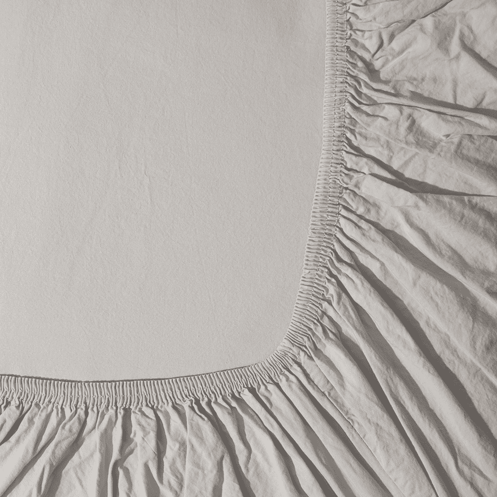 Drap-housse en percale de coton - Gris Pavot