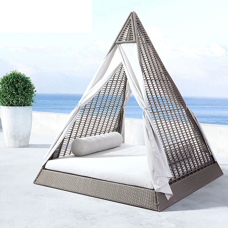 Freeshipping Lounger Outdoor Rattan Sofa Lying Bed Balcony Villa Outdoor PU Rattan Chairs