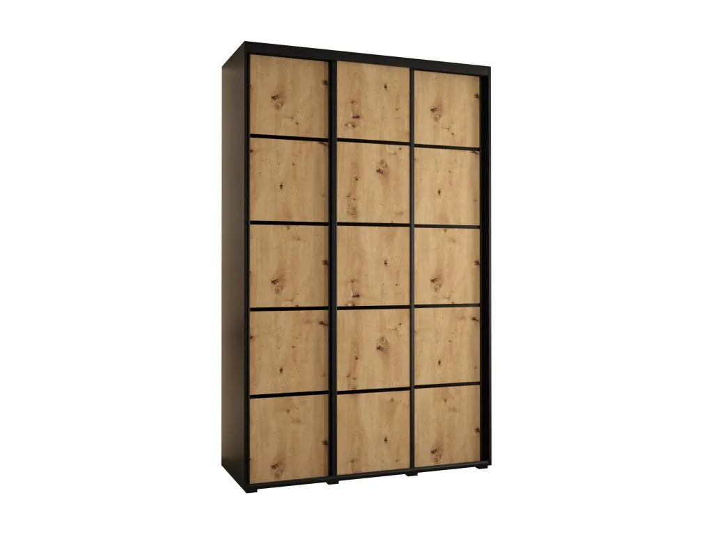 ARMARIO Lluesmahome de 4 puertas correderas, dimensiones 235.2/150/45 cm, combinación de 3 puertas (Blanco/Negro/Oro)  WP7308923