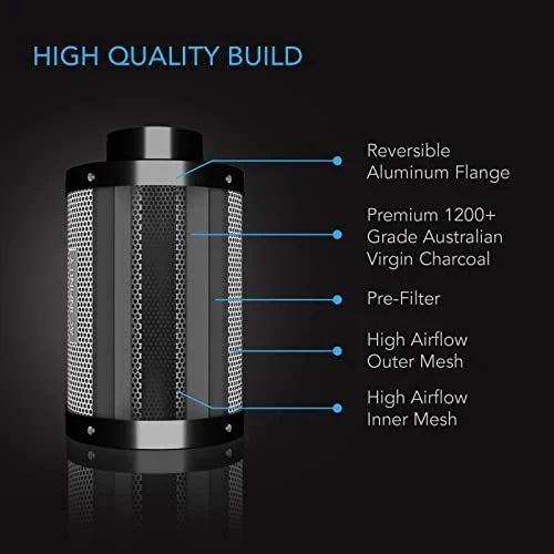 AC Infinity Air Carbon Filter 12in Duct Opening, 28in Length - Australian Virgin Charcoal - Image 6 AC Infinity Air Carbon Filter 12in Duct Opening, 28in Length - Australian Virgin Charcoal - Image 6