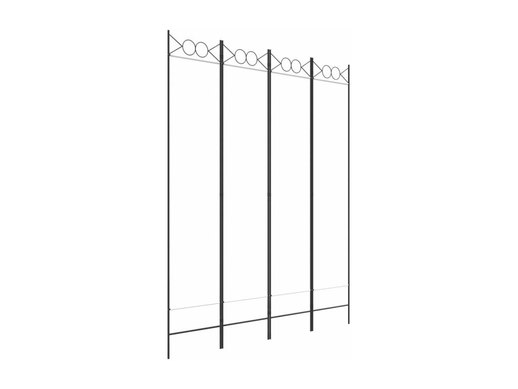 Tabique 4 paneles Blanco 160x200 cm Tela