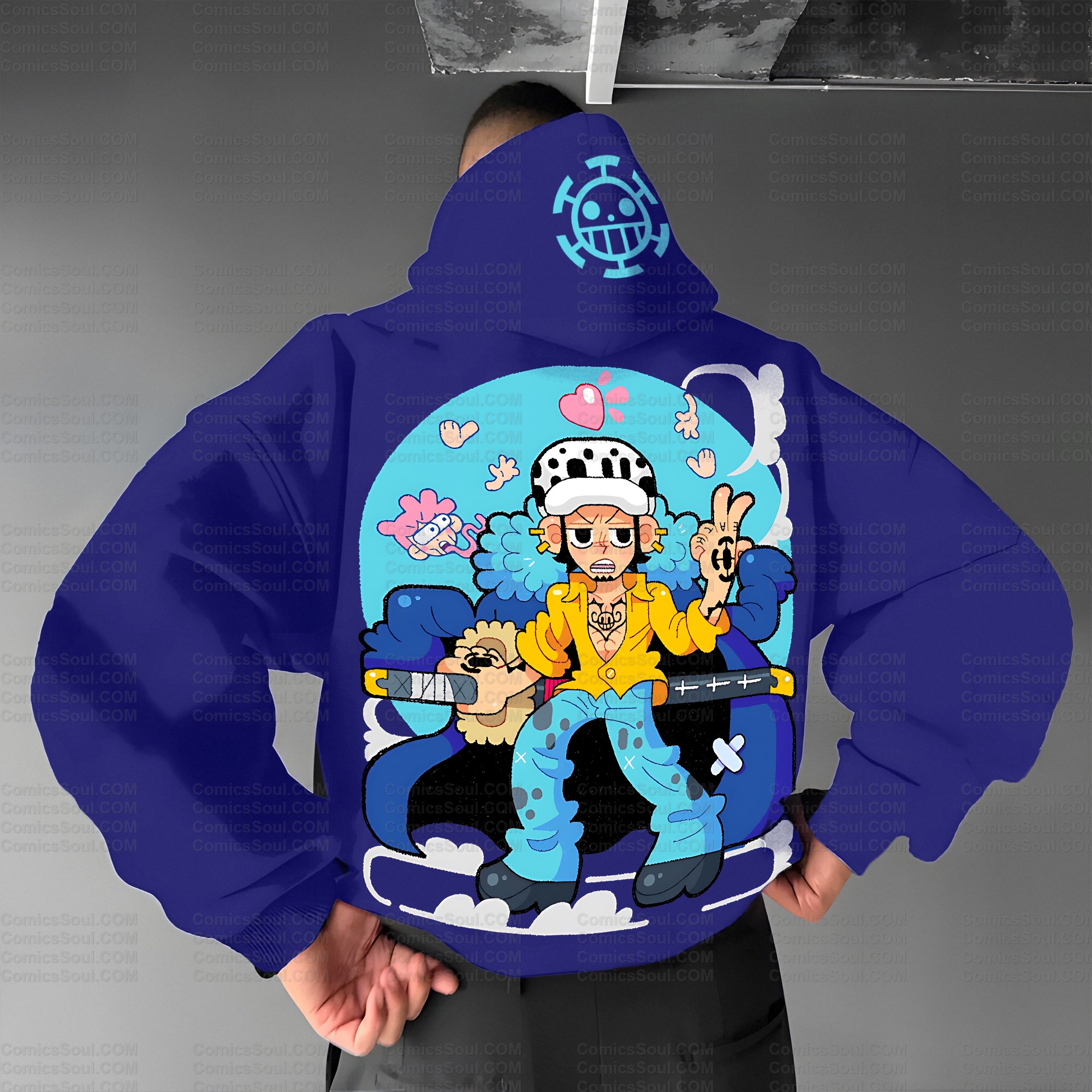 Plus Velvet Unisex Anime Graphic Streetwear Vintage Hoodie