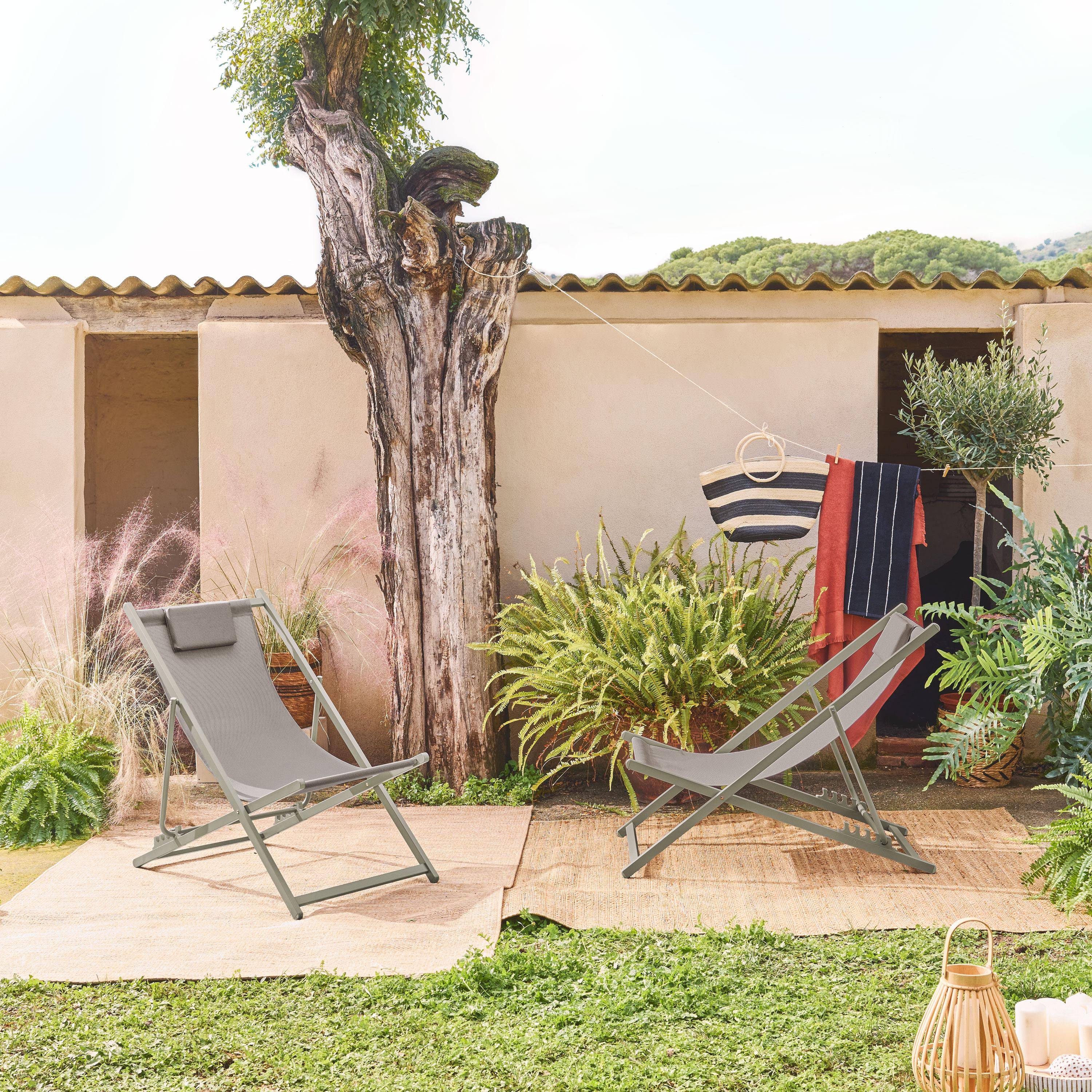 Matera - Silla de jardín plegable con cojín, set de 2