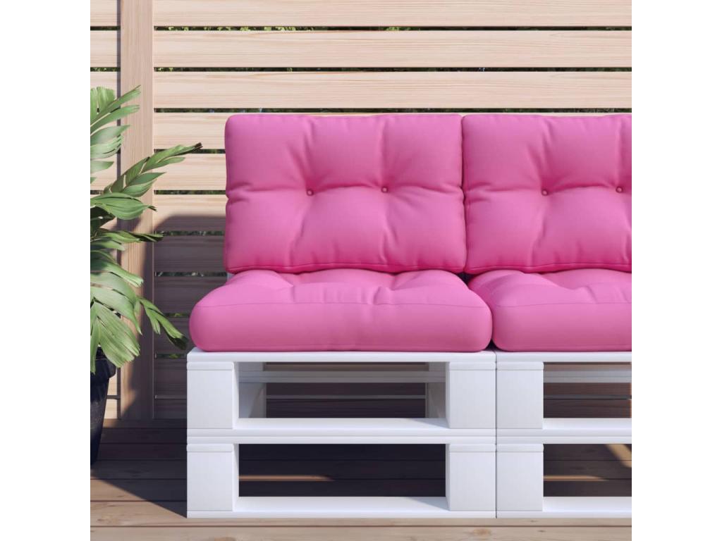 Cojines para sofá de palets 2 piezas tela rosa