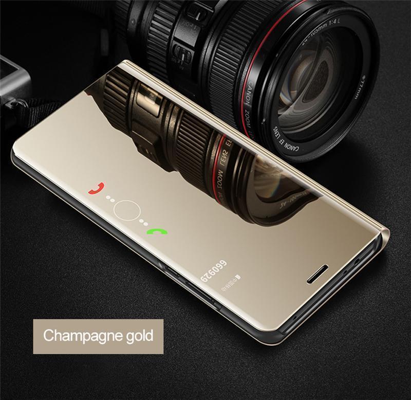 Luxury Mirror Flip Smart Case For Samsung