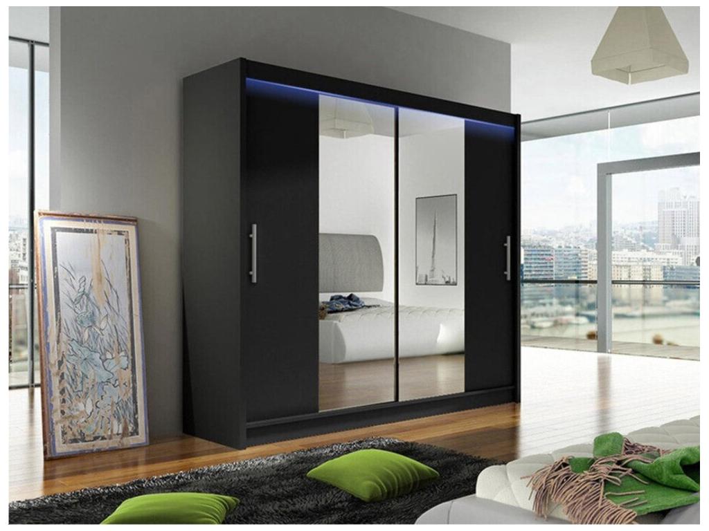 Armario Nestleano 123 - Negro - 215x180x58cm - Puertas de armario Correderas