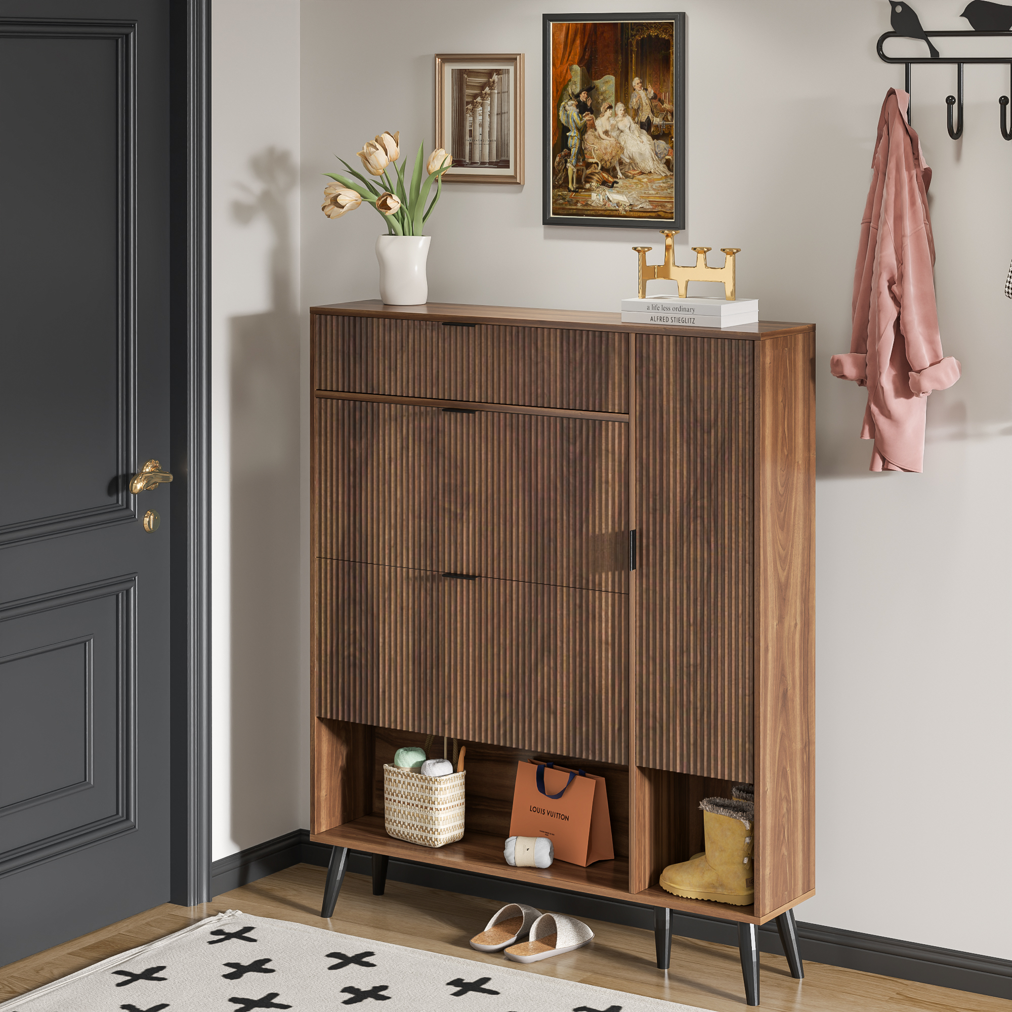 Shoe Cabinet with Drawers, slim storage cabinets, entryway shoe storage cabinets - Image 9