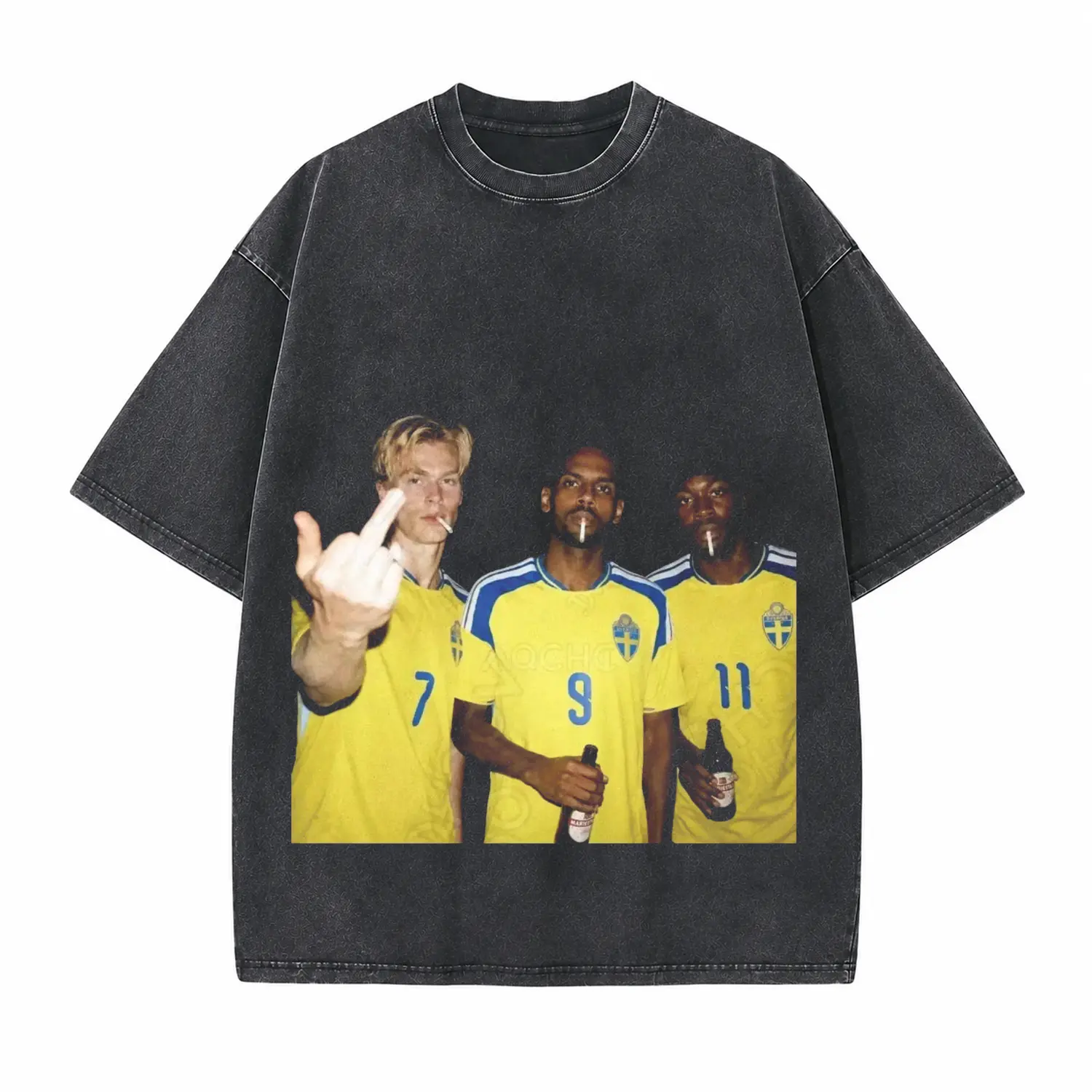 Football Players Afterparty Printed Unisex Washed T-Shirt