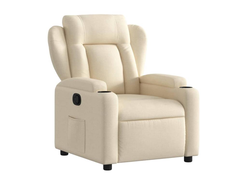 Sillón reclinable de tela crema
