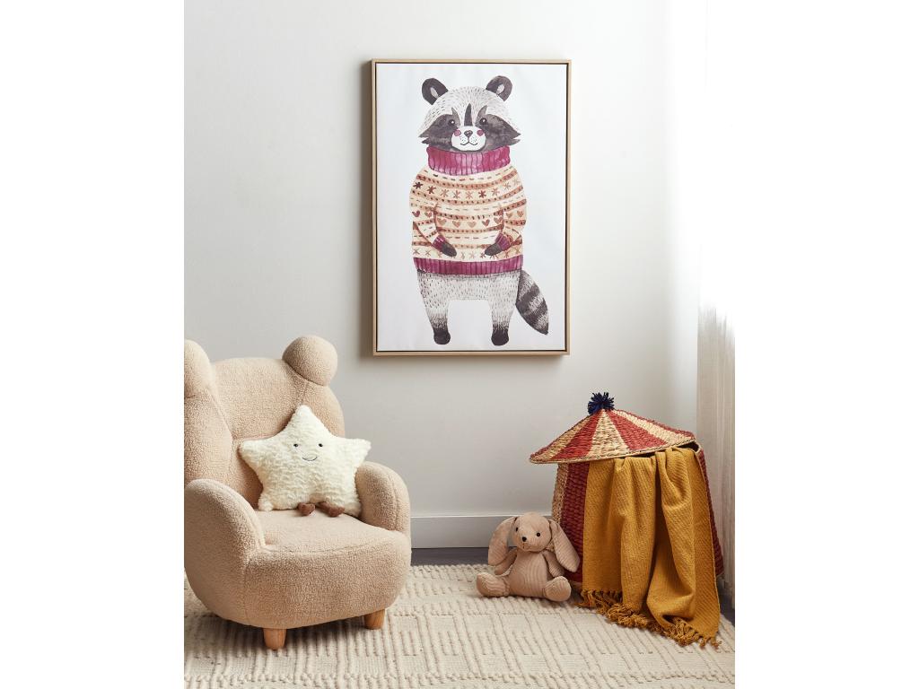Lienzo CAMPLI Rectangular 63 x 99 cm Animal Gris