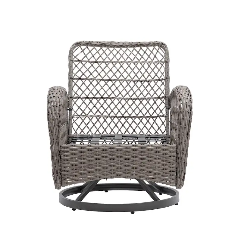 3 Pieces Outdoor Swivel Rocker Patio Chairs, 360 Degree Rocking Patio Conversation Set