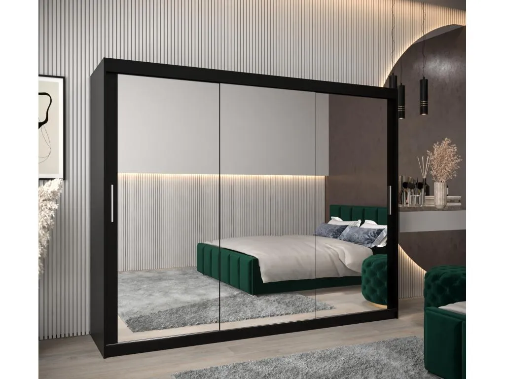 ARMARIO Alkifurniturees 3 DE PUERTAS CORREDERAS 200/250/62 3 puertas (Negro/Negro) ERKU99631