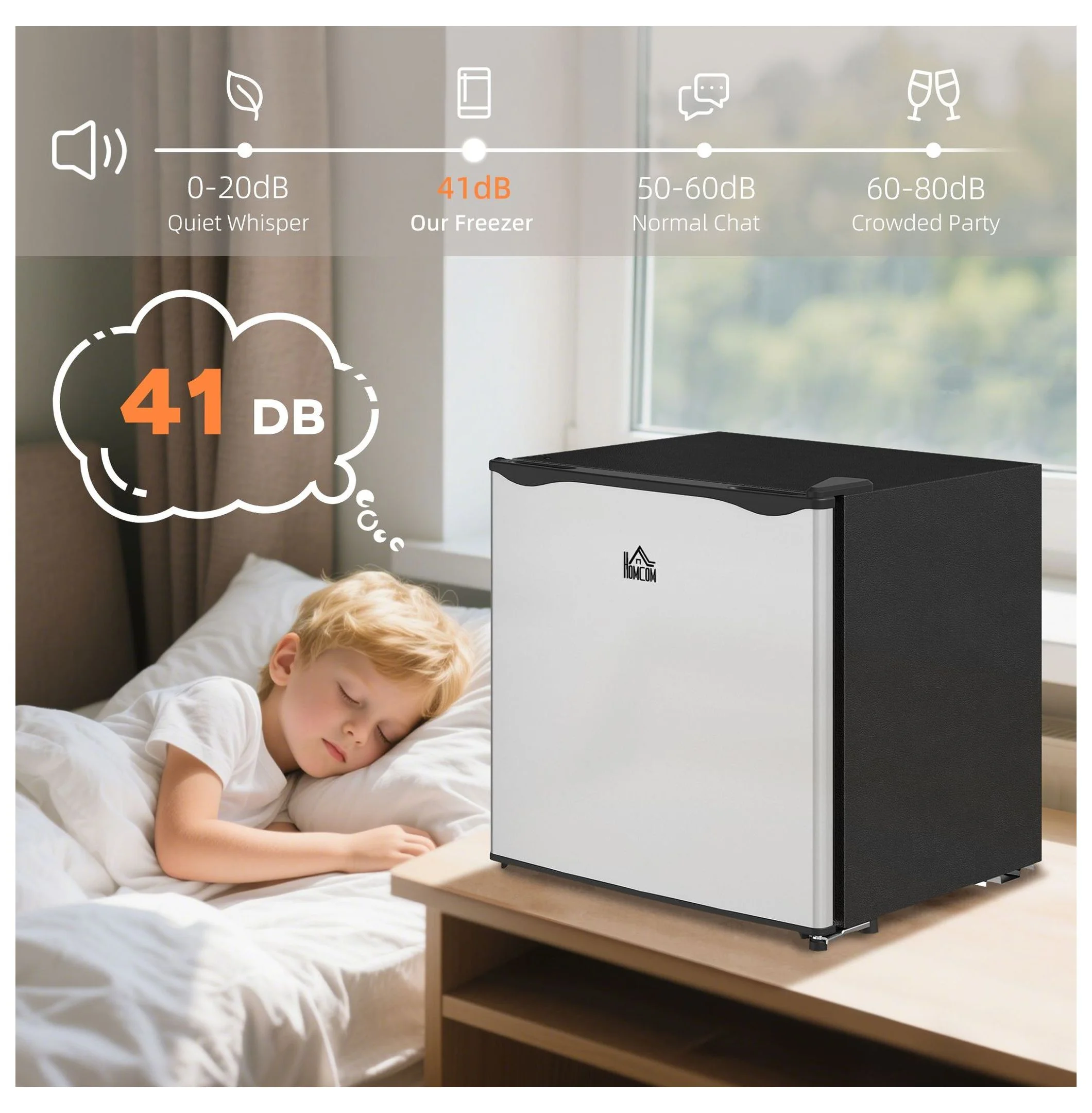 Mini Upright Freezer 1.1 Cu.Ft - Compact Silver Freezer, Removable Shelves, Low Noise, Adjustable Temperature - Ideal for Apartments, Dorms, Offices - Image 7