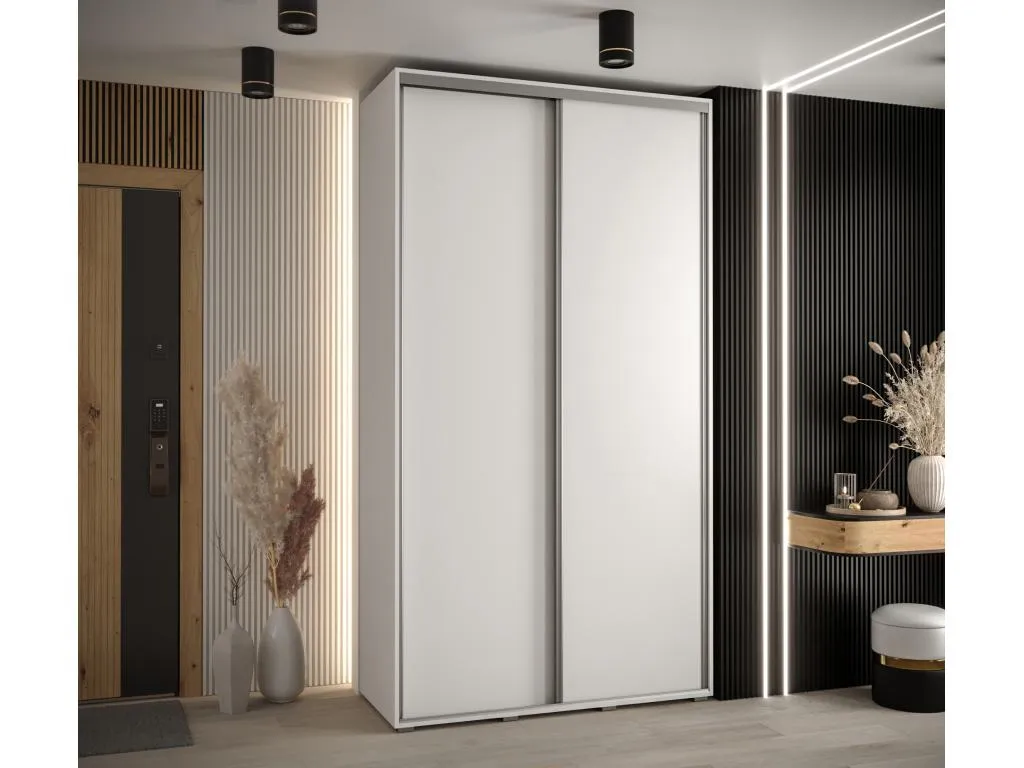ARMARIO Sancaldeco 1 DE PUERTAS CORREDERAS 235.2/130/60 2 puertas (Blanco/Blanco/Plata) RUIR38776