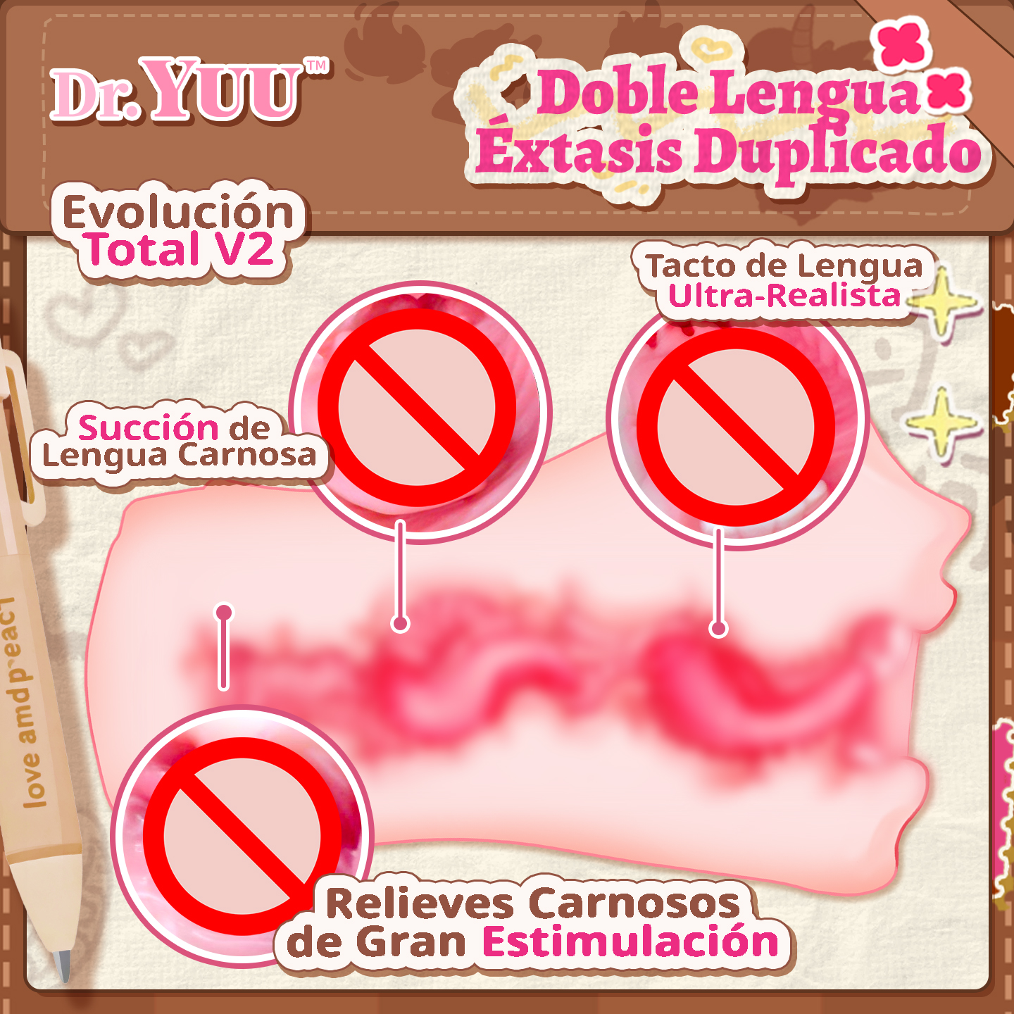Dr.YUU Diosa Dragón V2: Masturbador Oral con Doble Lengua - 