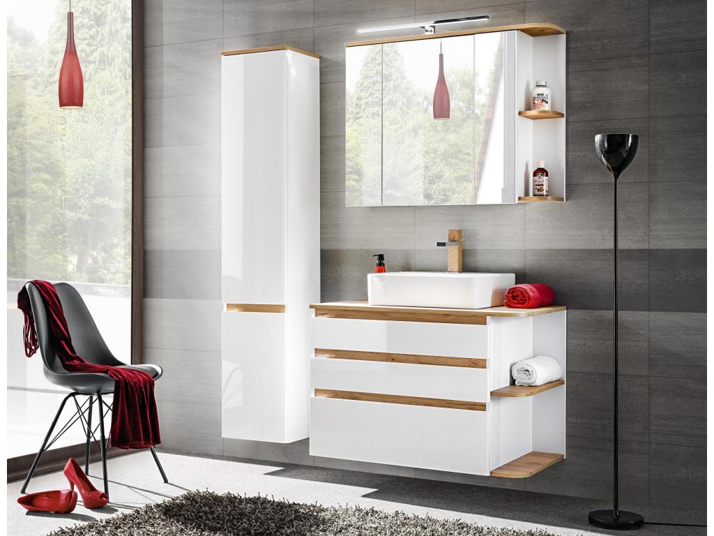Armario Bajo Lavabos Luzssnh CUW94 3D 94x50x64 Blanco
