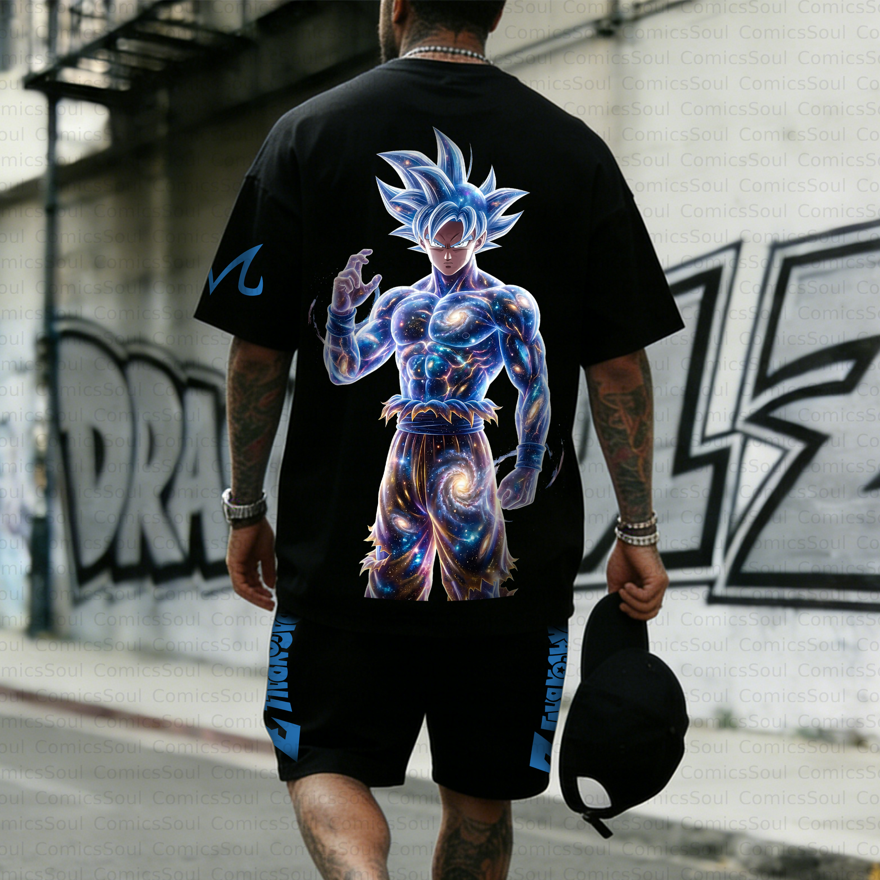 Unisex Anime Inspired Vintage T-shirt& Shorts 2 Pieces Set