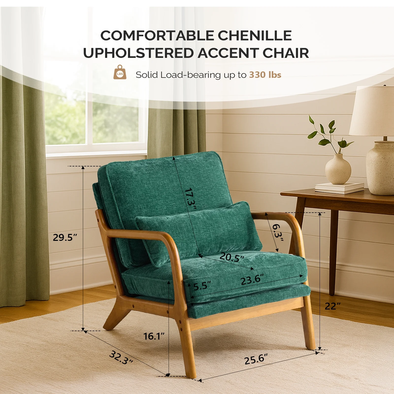 Ktaxon Accent Chair Corduroy Upholstered Armchair, Reading Club Chair with Pillow and Solid Wood Frame for Living Room Bedroom Furniture Off White - Image 118