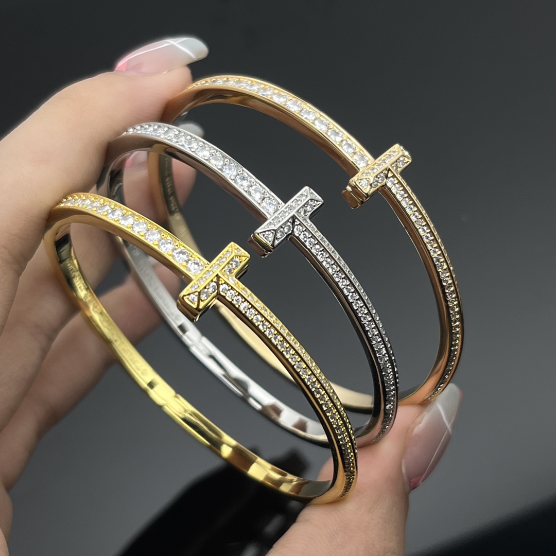 Tiffany Diamond Paved Bangle Bracelet - Original Replica Club