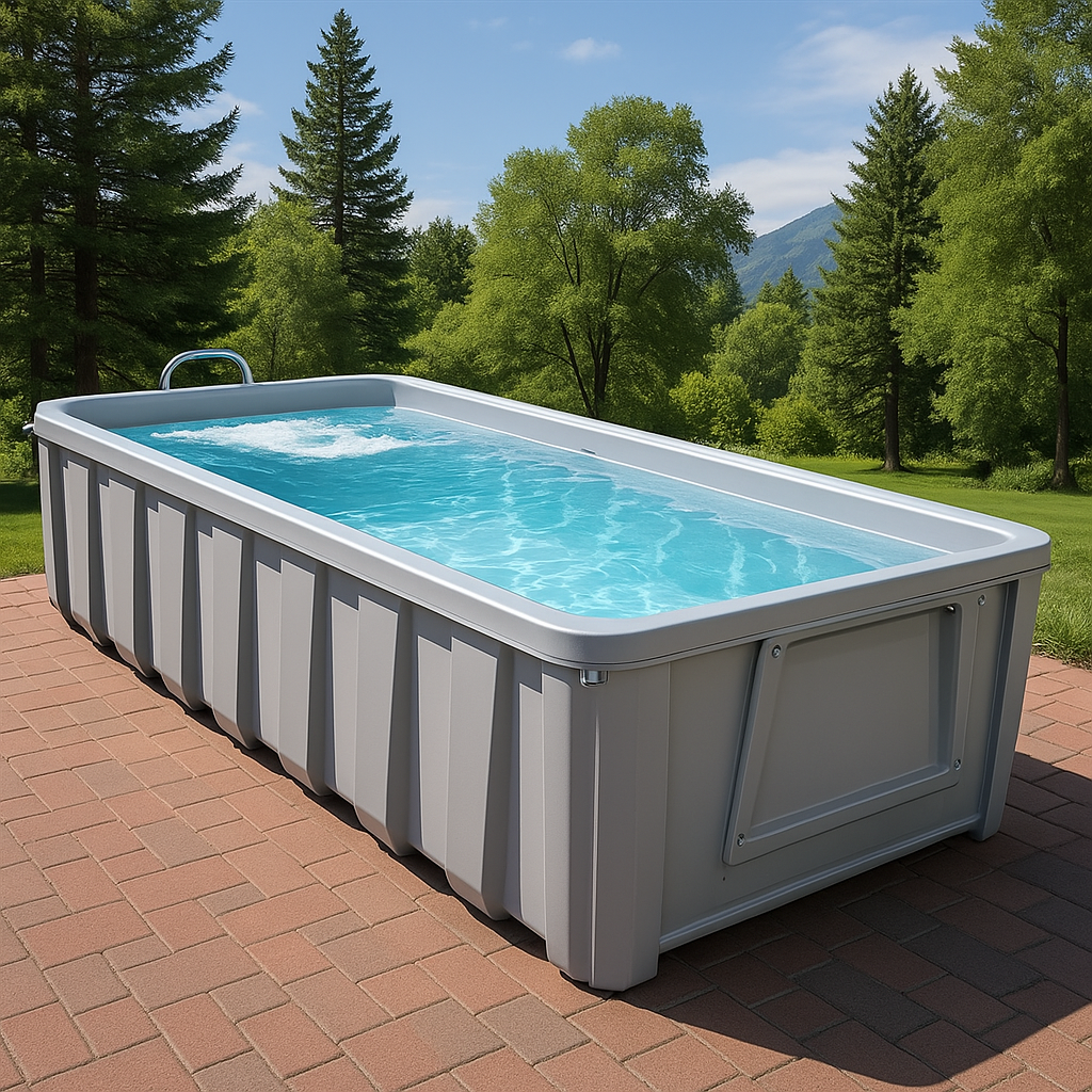 piscina tubular rectangular, piscina desmontable rectangular gris, gris, metal y PVC, jardín y exteriores, 732x366x132 cm