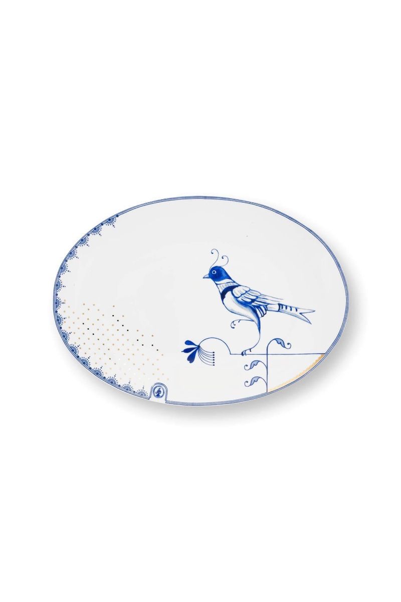 Plate Oval Pip & The Blue Bird White 21.5cm