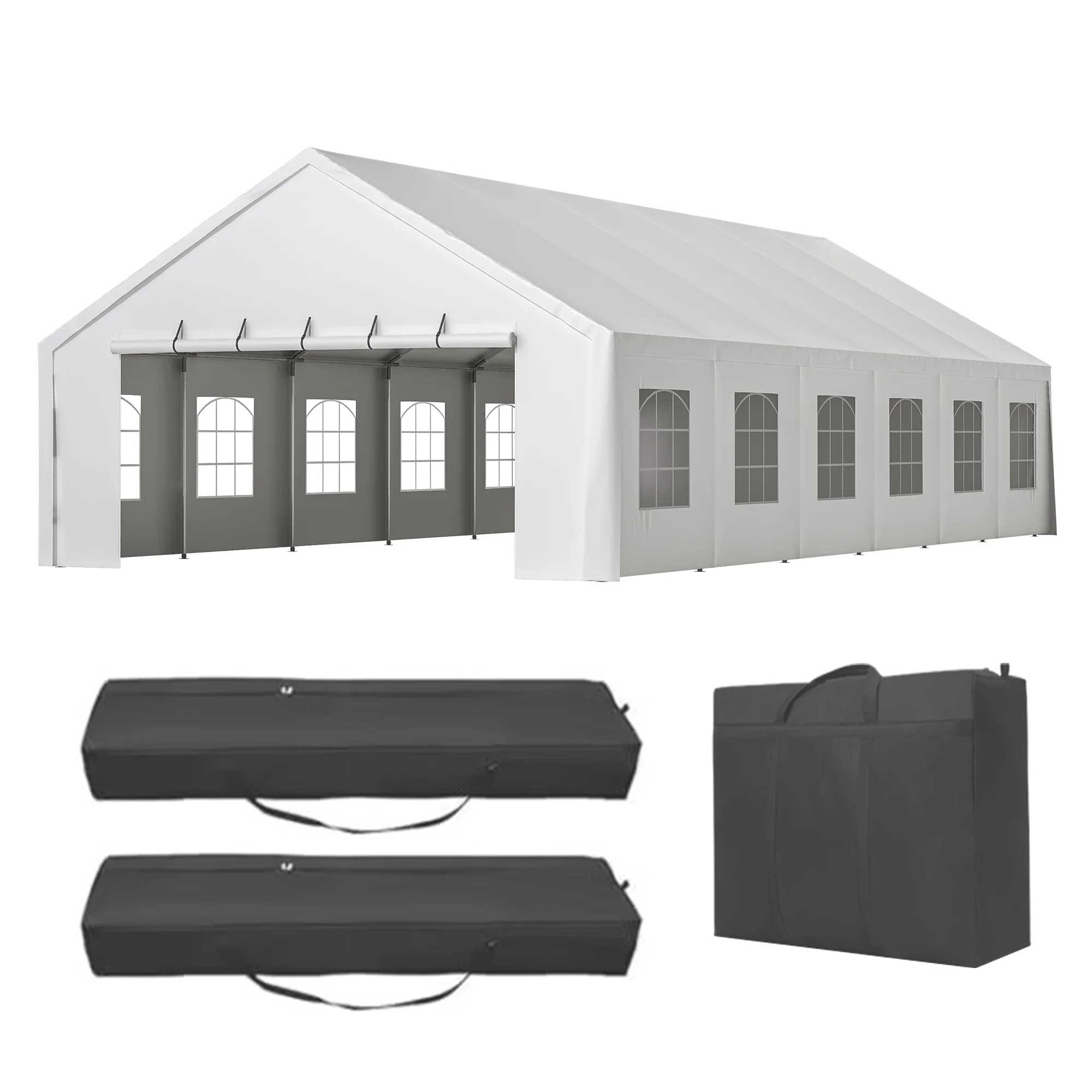 20x40 FT Heavy-Duty Party Tent with 3 Storage Bags - Large Waterproof Wedding Event Shelter for Removable Sidewalls & Zipper Door - Outdoor Commercial Tent for Parties Carport Camping BBQ Garden - Image 7