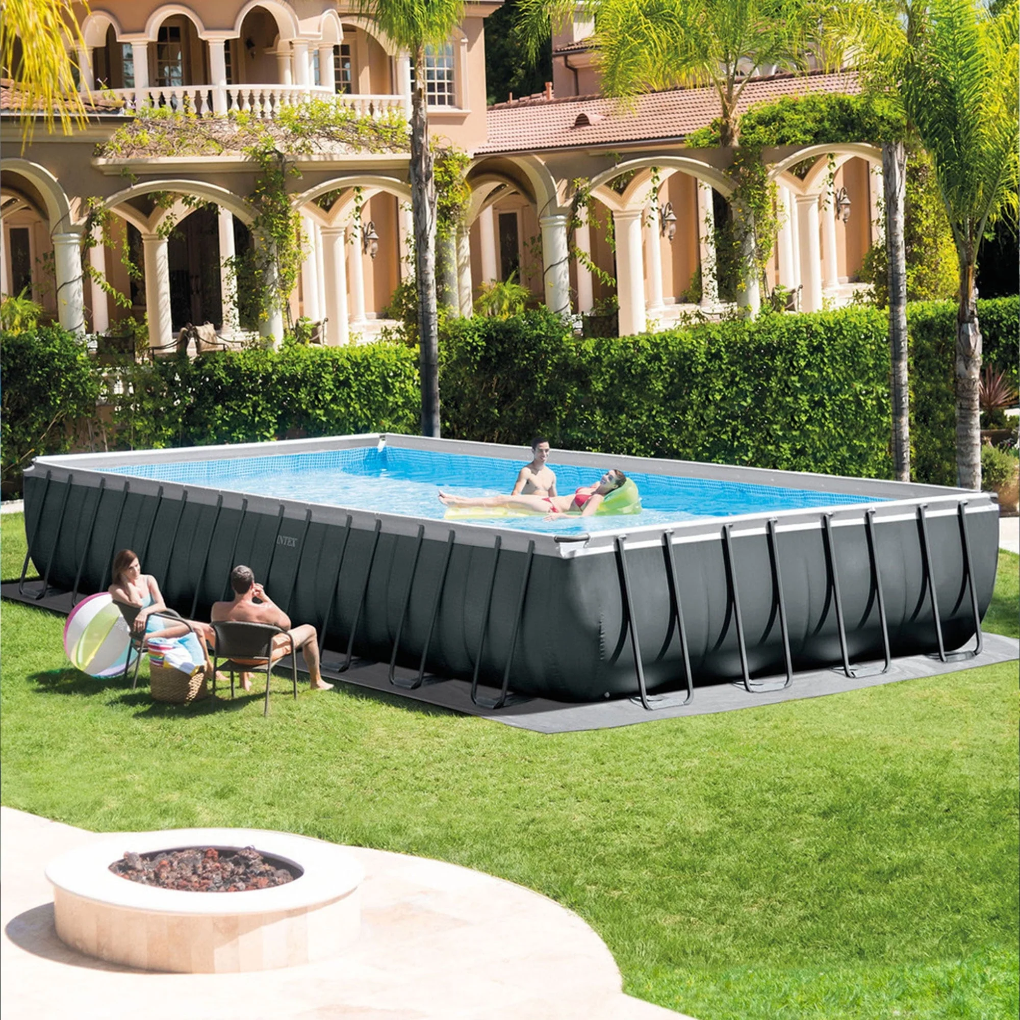 Intex 26373EH 32' x 16' x 52" Rectangular Ultra XTR Frame Swimming Pool w/ Pump - image 2