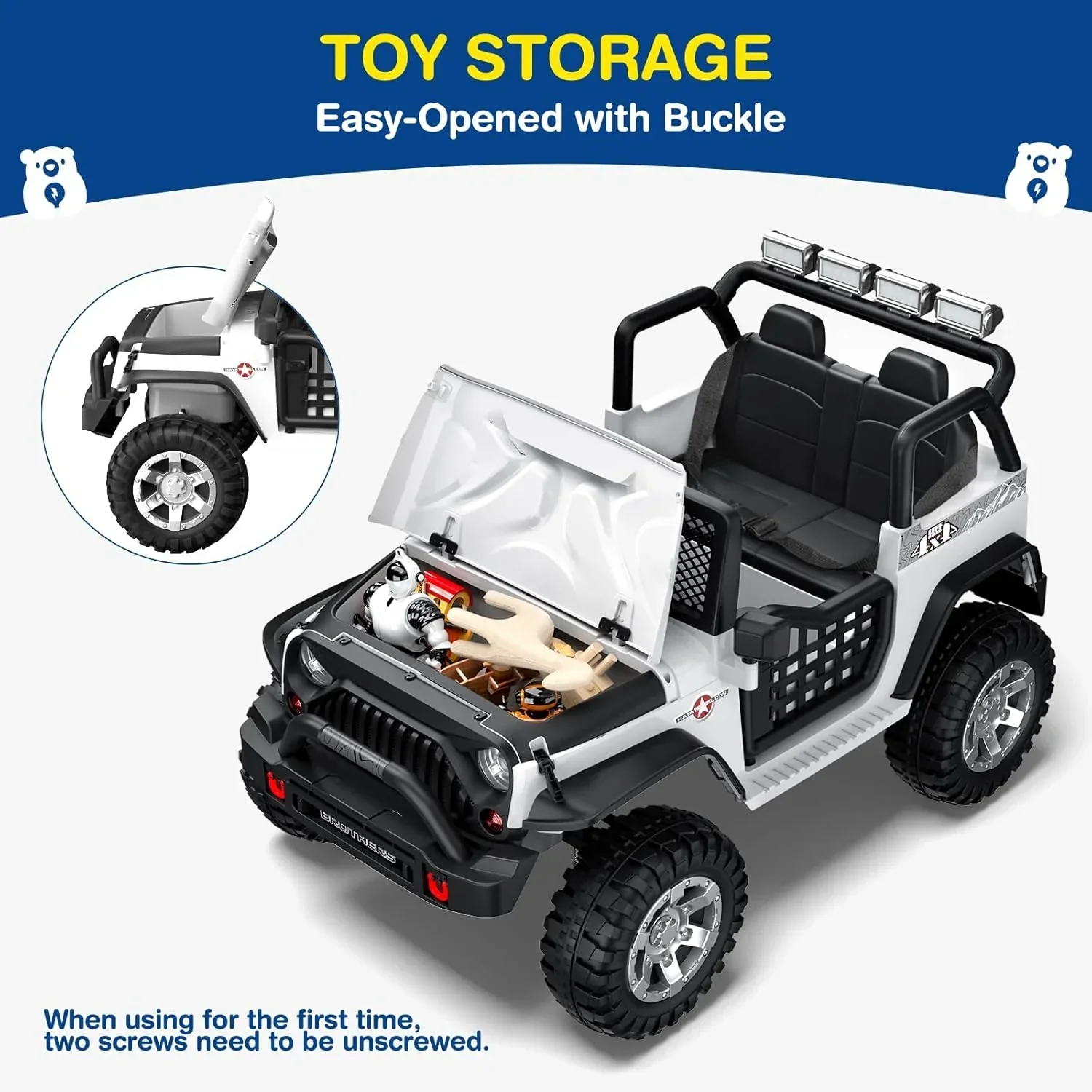 L8 Ride On Car 2 Seater 12V Kids Electric Car Remote Control 4-Wheel Suspension Bluetooth Speaker