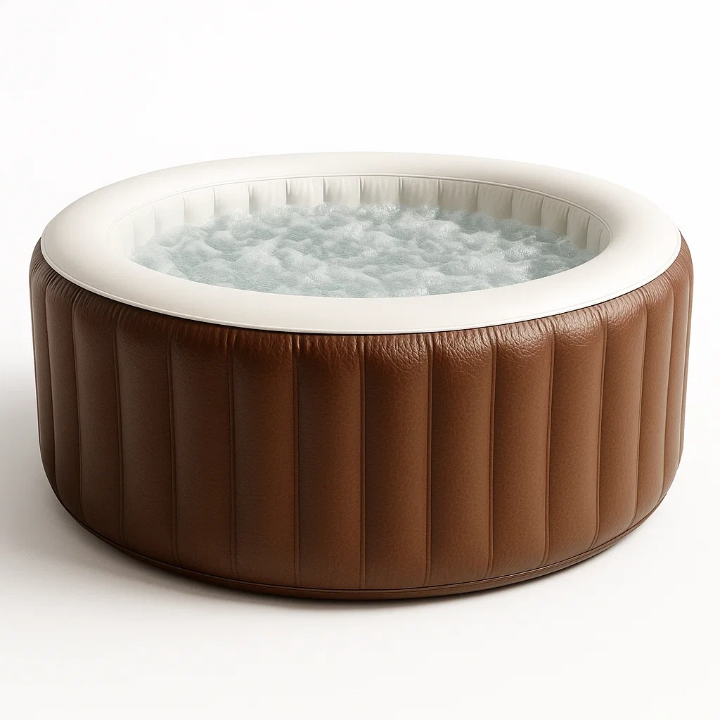Spas hinchables 180x180x71 cm 4 personas redondo color Marrón/Blanco OJJuYBK317jH