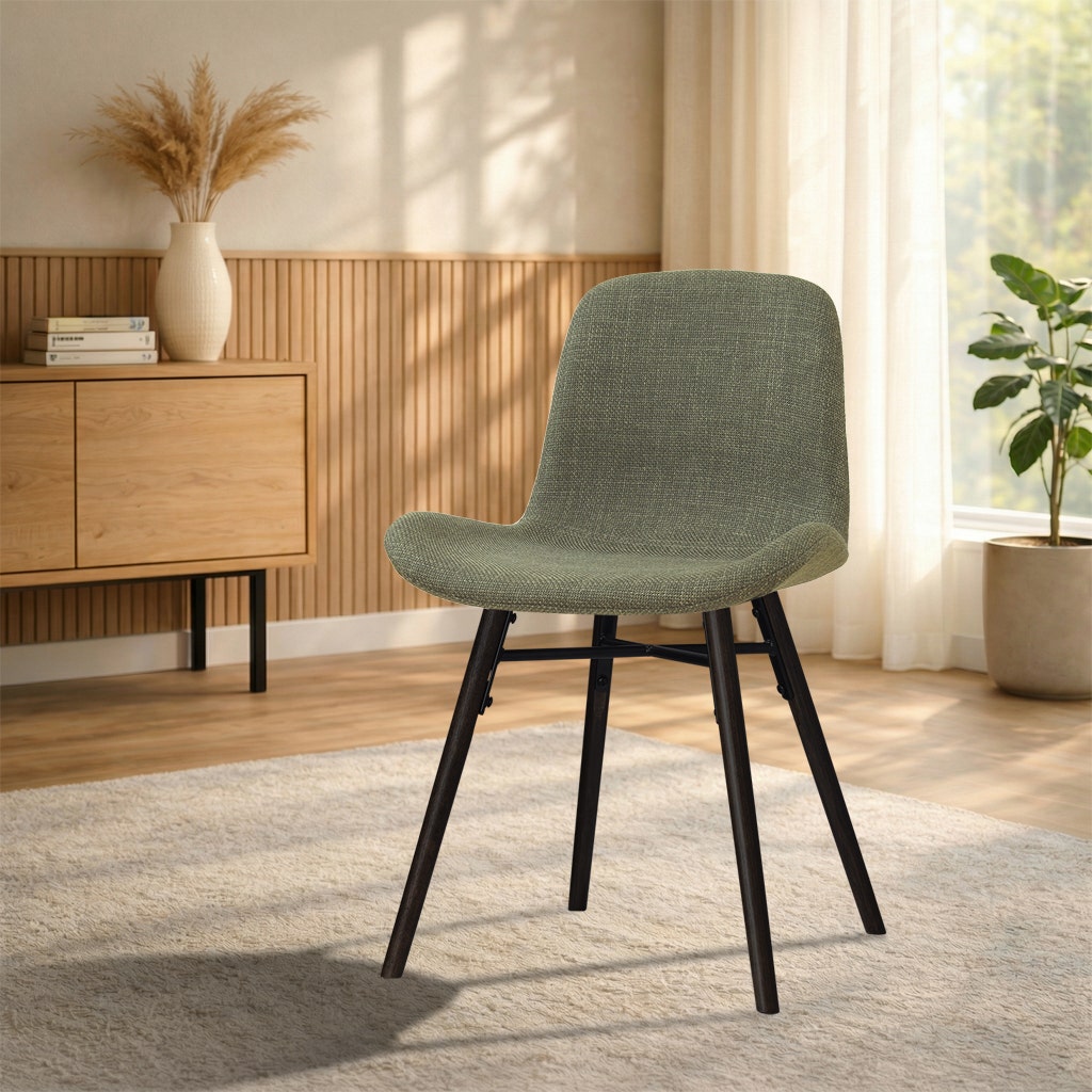 Nolon Nena-Fé Eetkamerstoel Forestgroen - Zwart Houten Onderstel