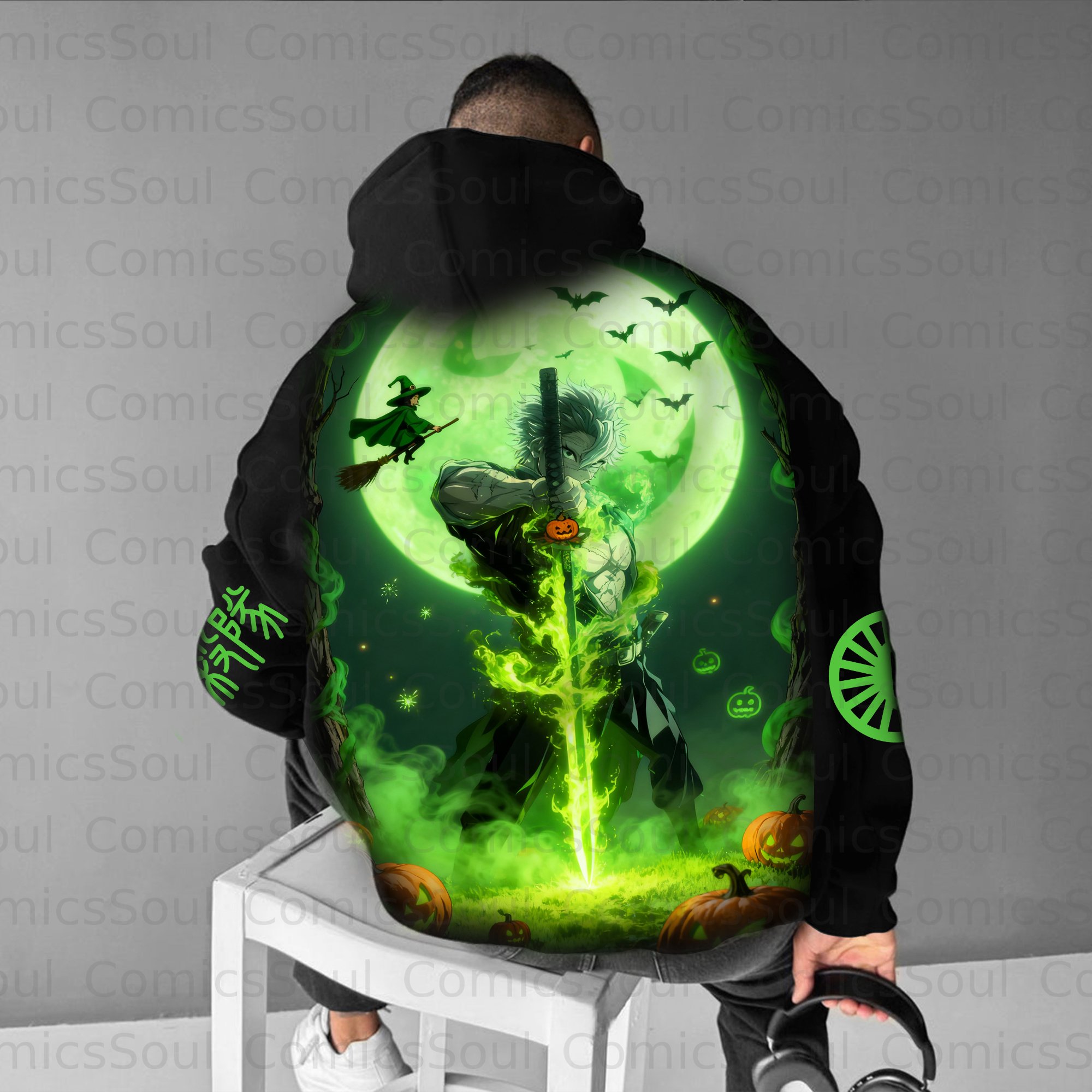 Unisex Halloween Anime Graphic Streetwear Vintage Hoodie