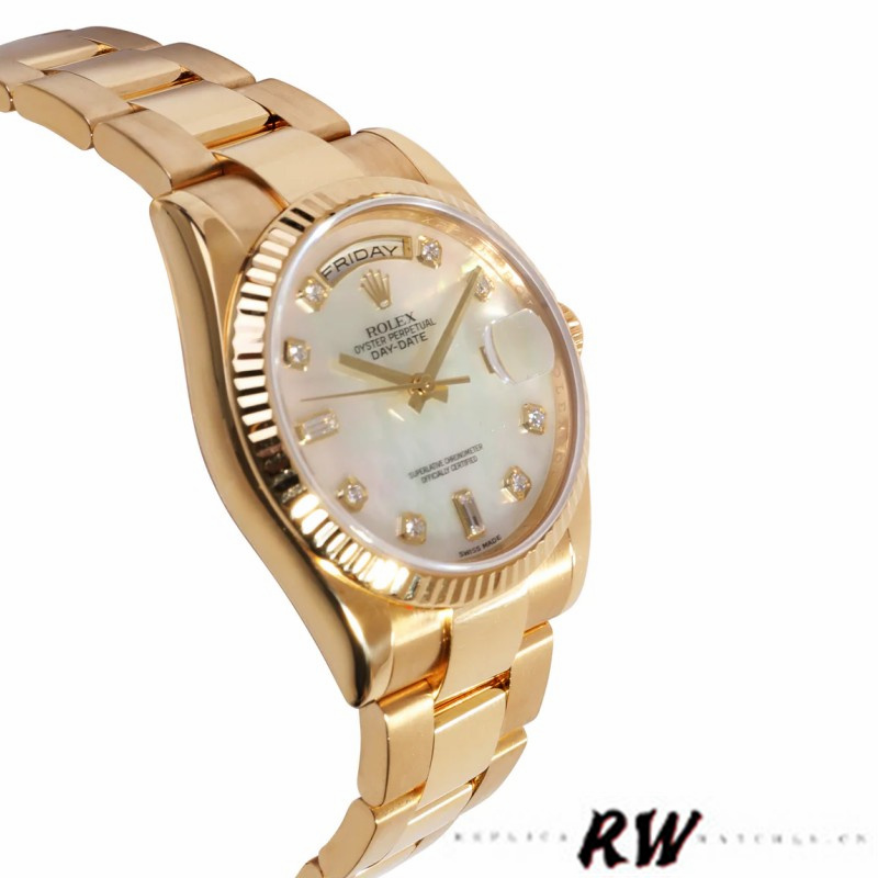 Rolex Day-Date 118238 MOP White Dial 36mm Unisex Replica Watch