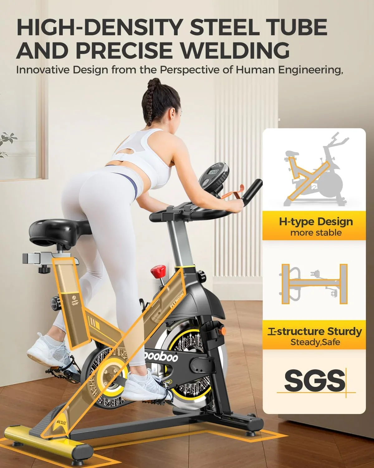 pooboo Indoor Exercise Bike With Adjustable Resistance And Belt Drive - Image 6 pooboo Indoor Exercise Bike With Adjustable Resistance And Belt Drive - Image 6