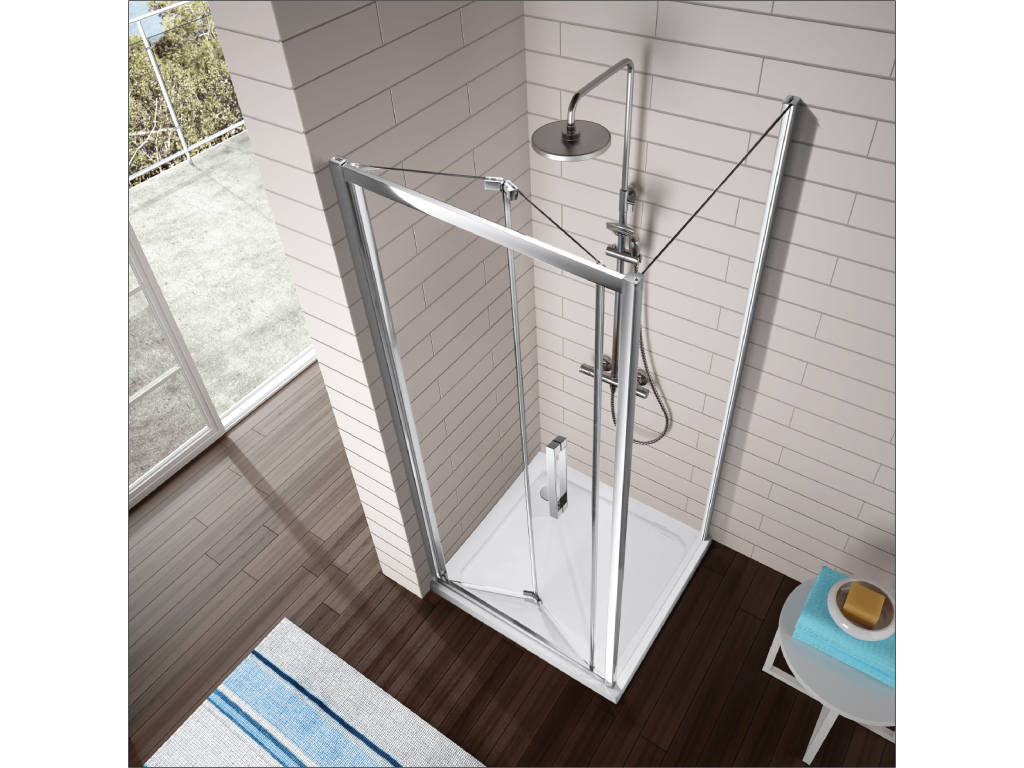 Puerta plegable S300 con Cristal serigrafiado 95 cm Sin Lateral Fijo