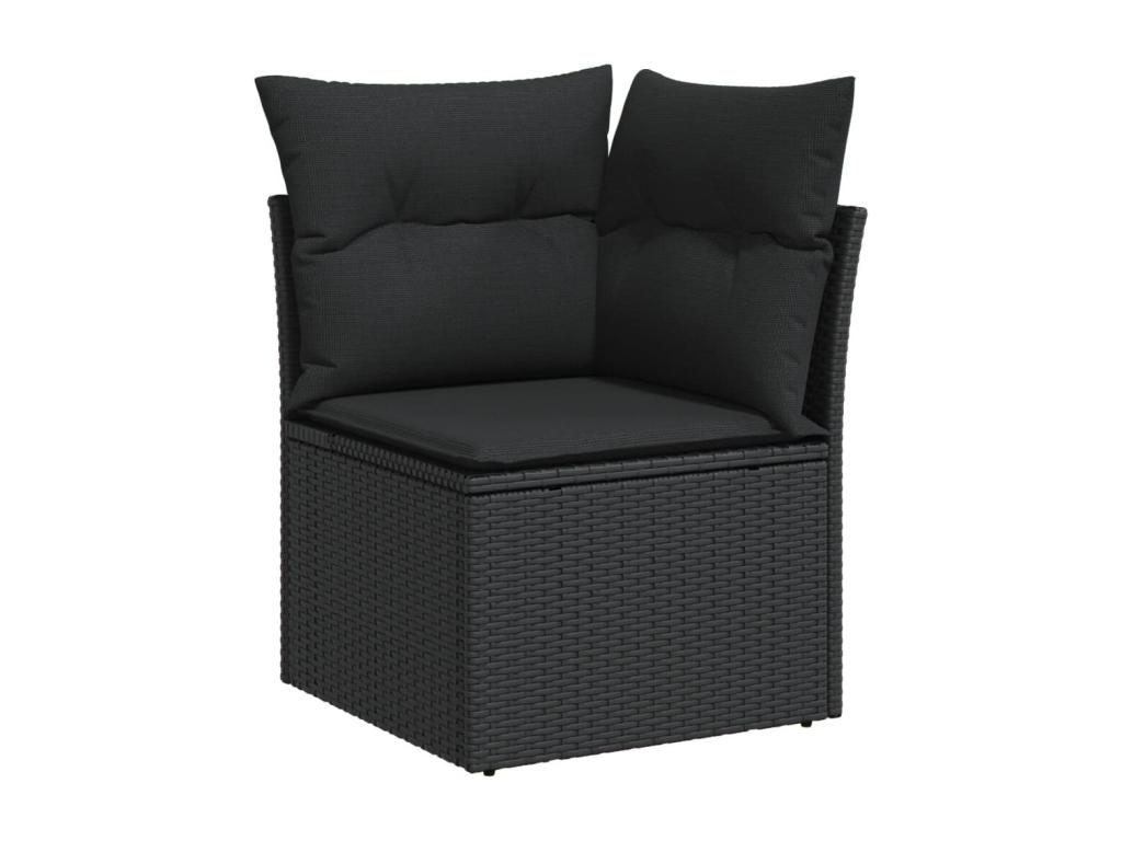 Set de sofás de jardín 10 piezas cojines ratán sintético negro ELMH05351