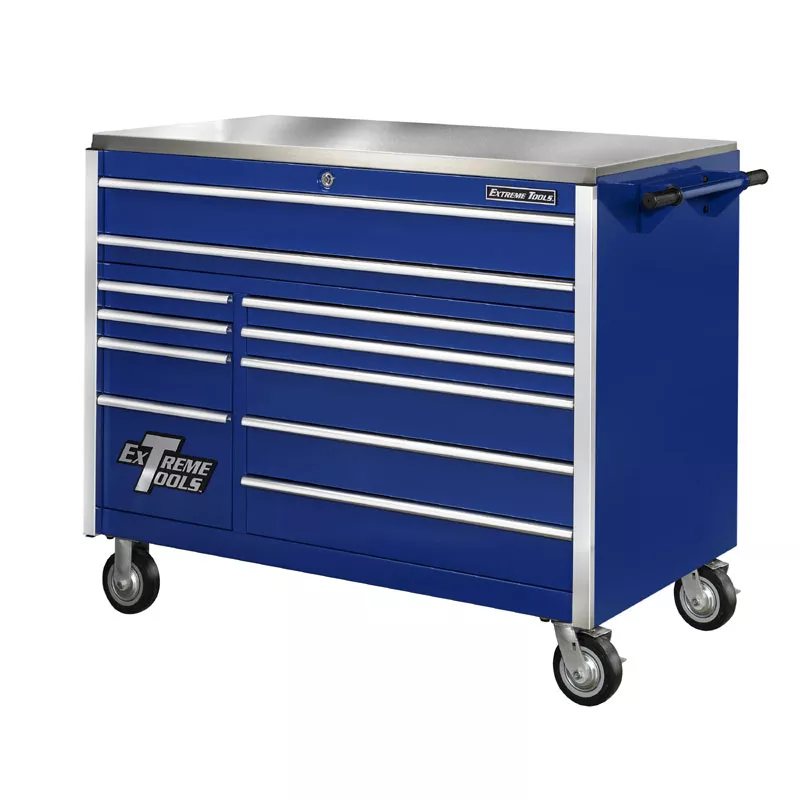 Extreme Tools 55" 11-Drawer Professional Roller Cabinet w/ Stainless Steel Top
