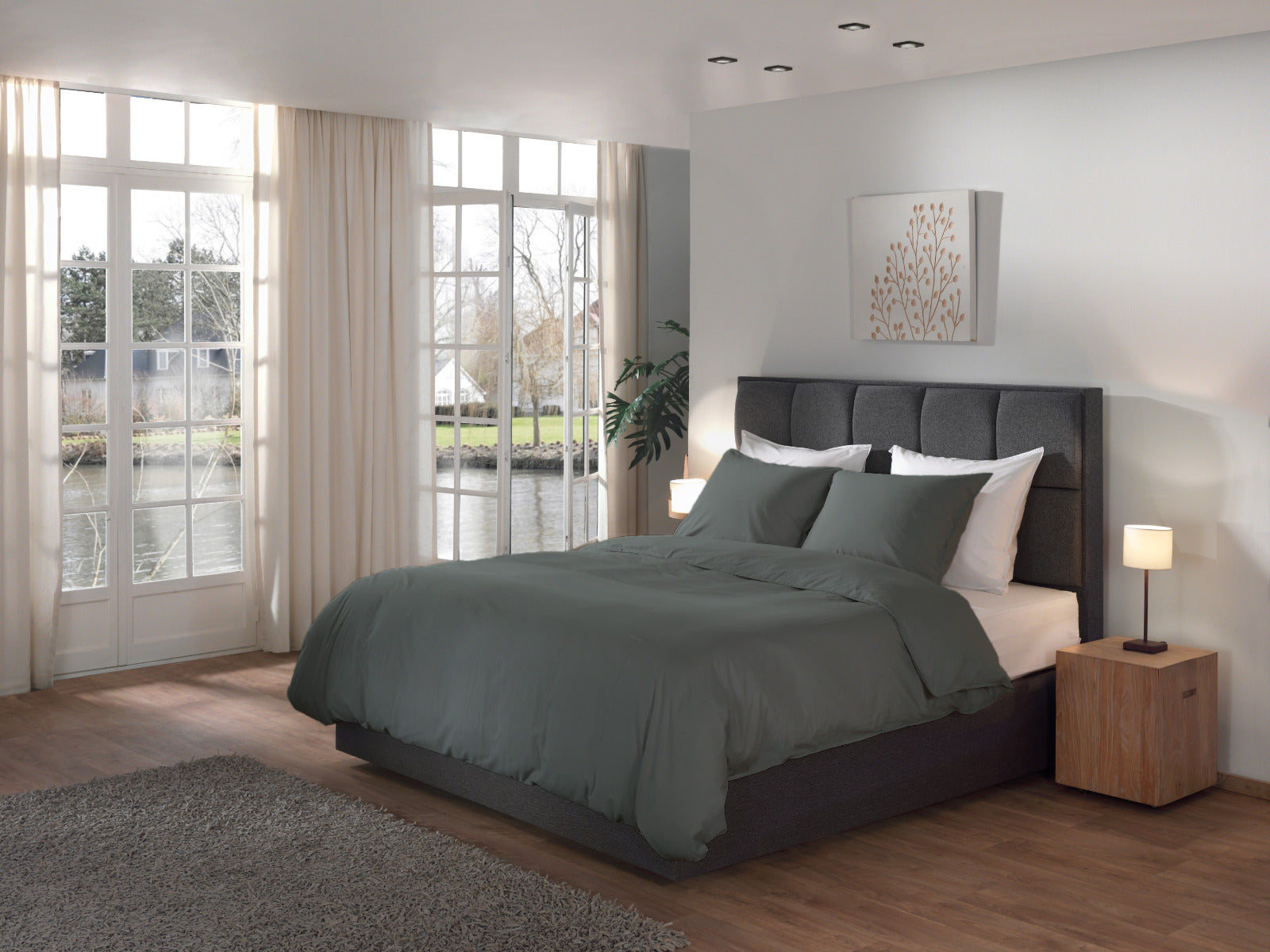 Yellow Dekbedovertrek Gewassen Katoen Suites Nairobi - beluga grey