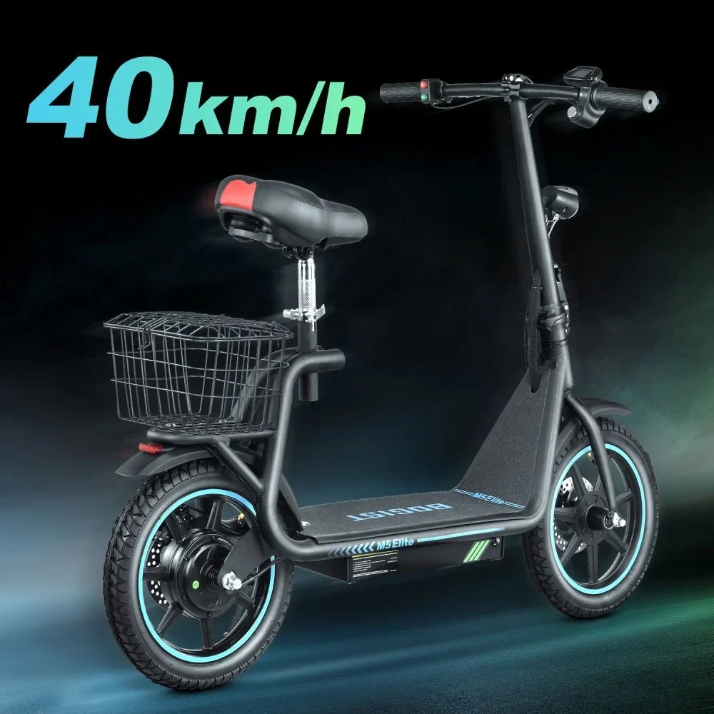 BOGIST Electric Scooter With Seat, 500W Motor, 25mph, 45km Range, 48V 13Ah, Blue - M5 Elite - Image 2 BOGIST Electric Scooter With Seat, 500W Motor, 25mph, 45km Range, 48V 13Ah, Blue - M5 Elite - Image 2