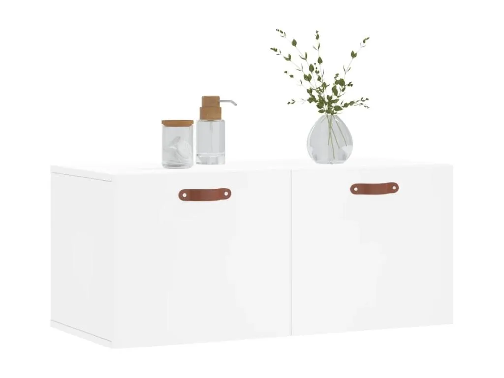 Armario de pared Mobtrendy de ingeniería blanco 80x36.5x35 cm 82945kvuq