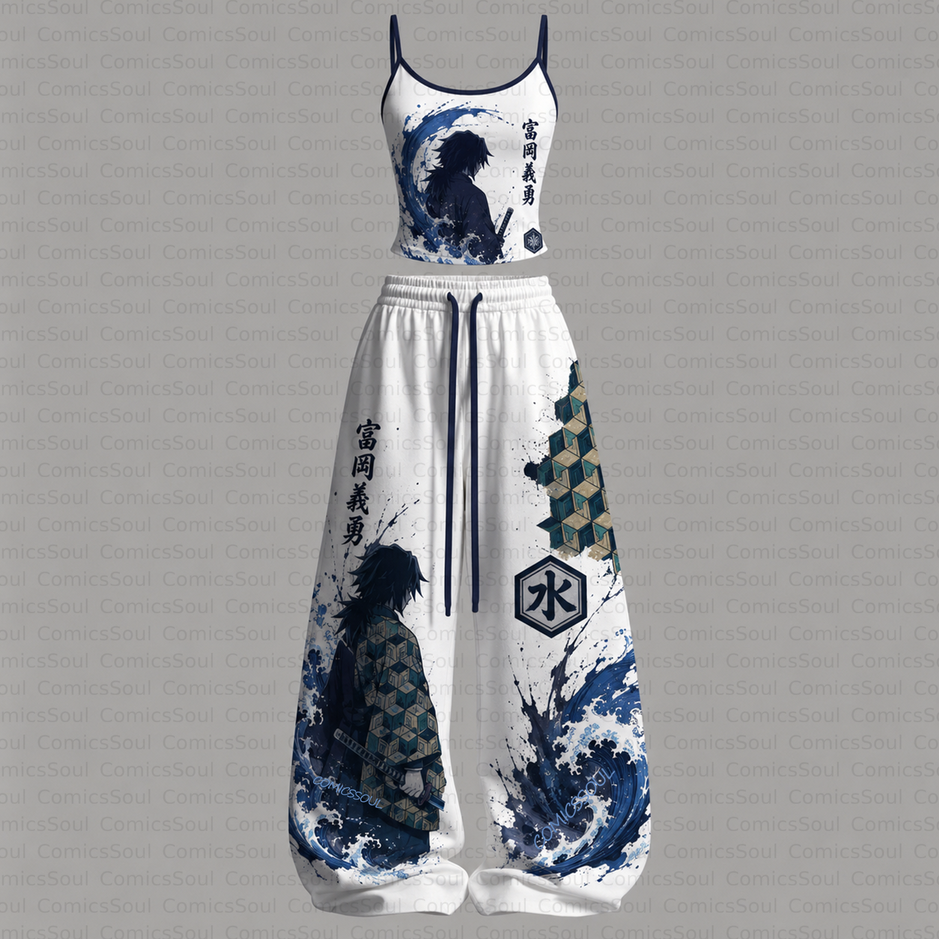 Demon Slayer Top & Elasticated Trousers Two-Piece Set