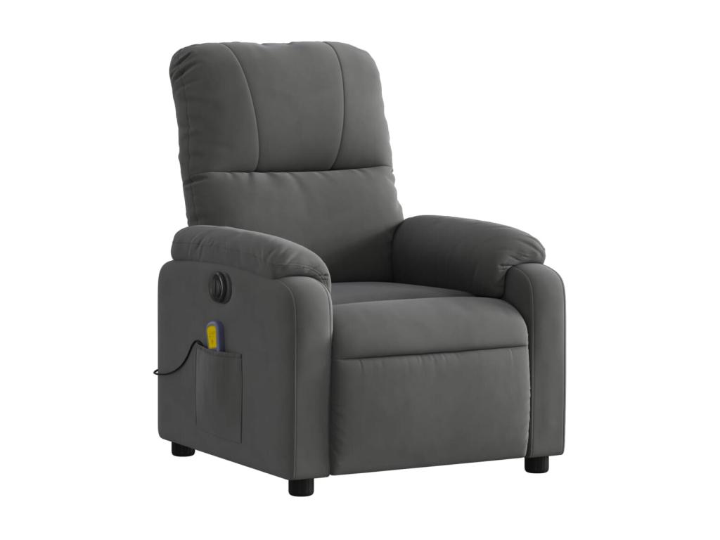 Sillón reclinable masaje eléctrico Nidolux microfibra gris oscuro