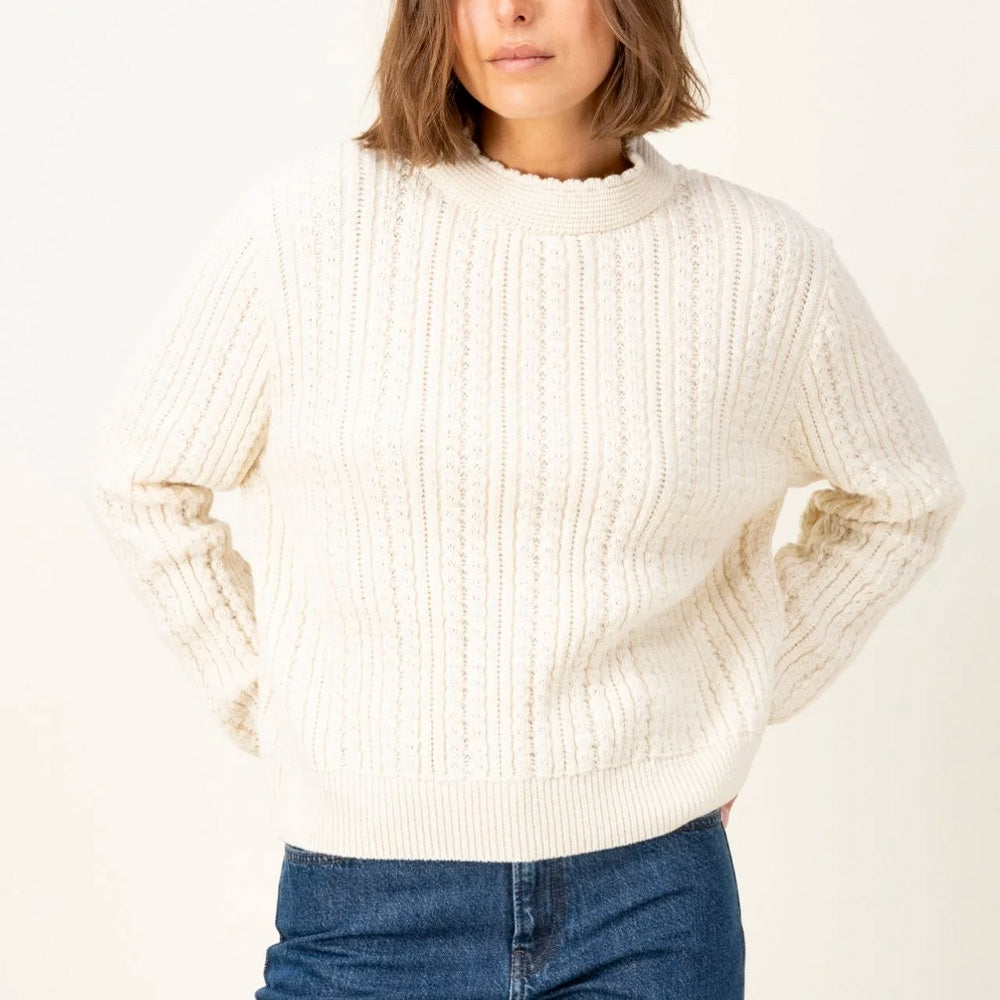 Tricots Jean Marc - Pull Meline Col Rond - Ecru