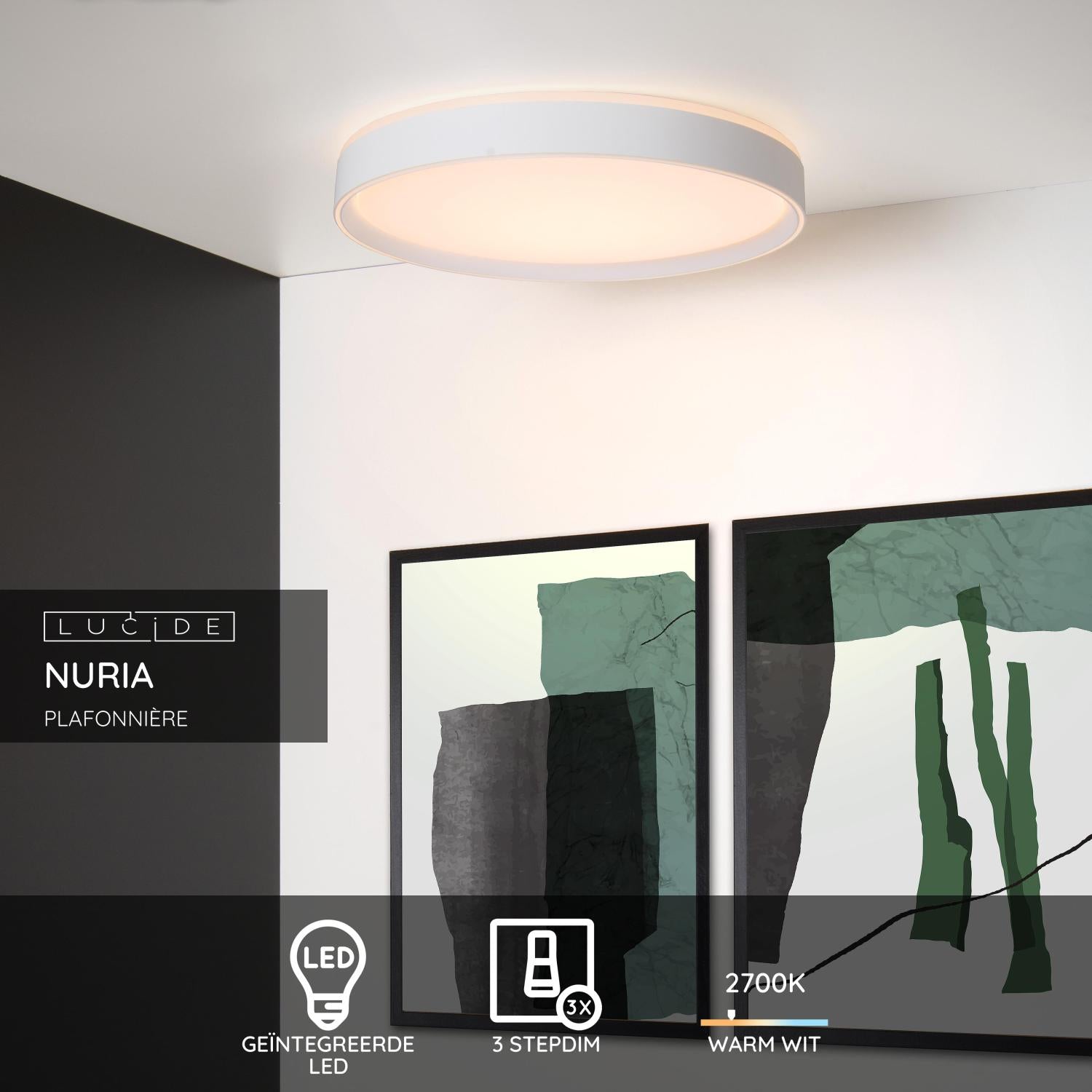 Nuria plafondlamp LED Ø50 wit