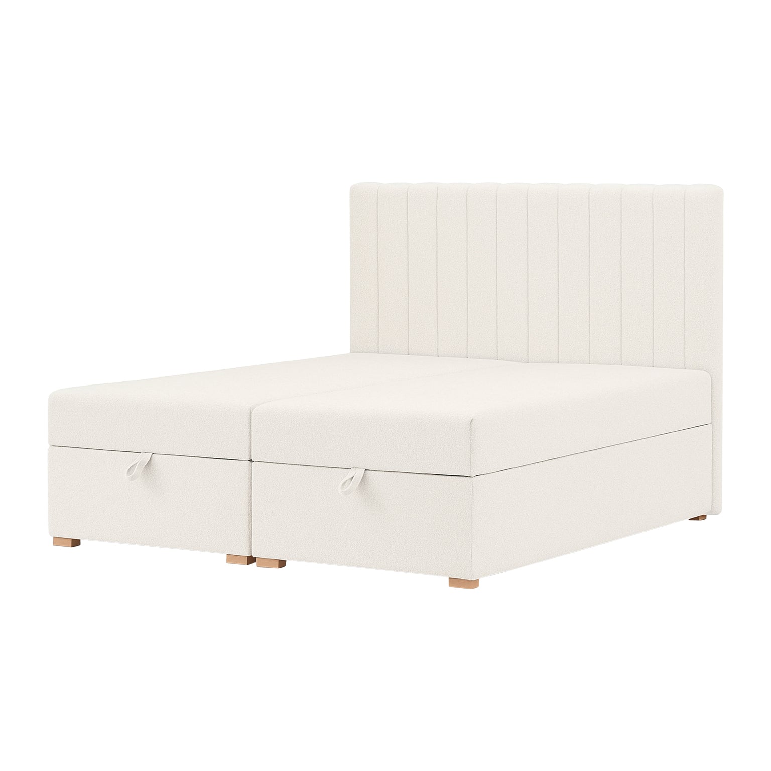 Blokker Leon Boxspring met Relaxfunctie 160 x 200 cm - Bouclé / Ivoor