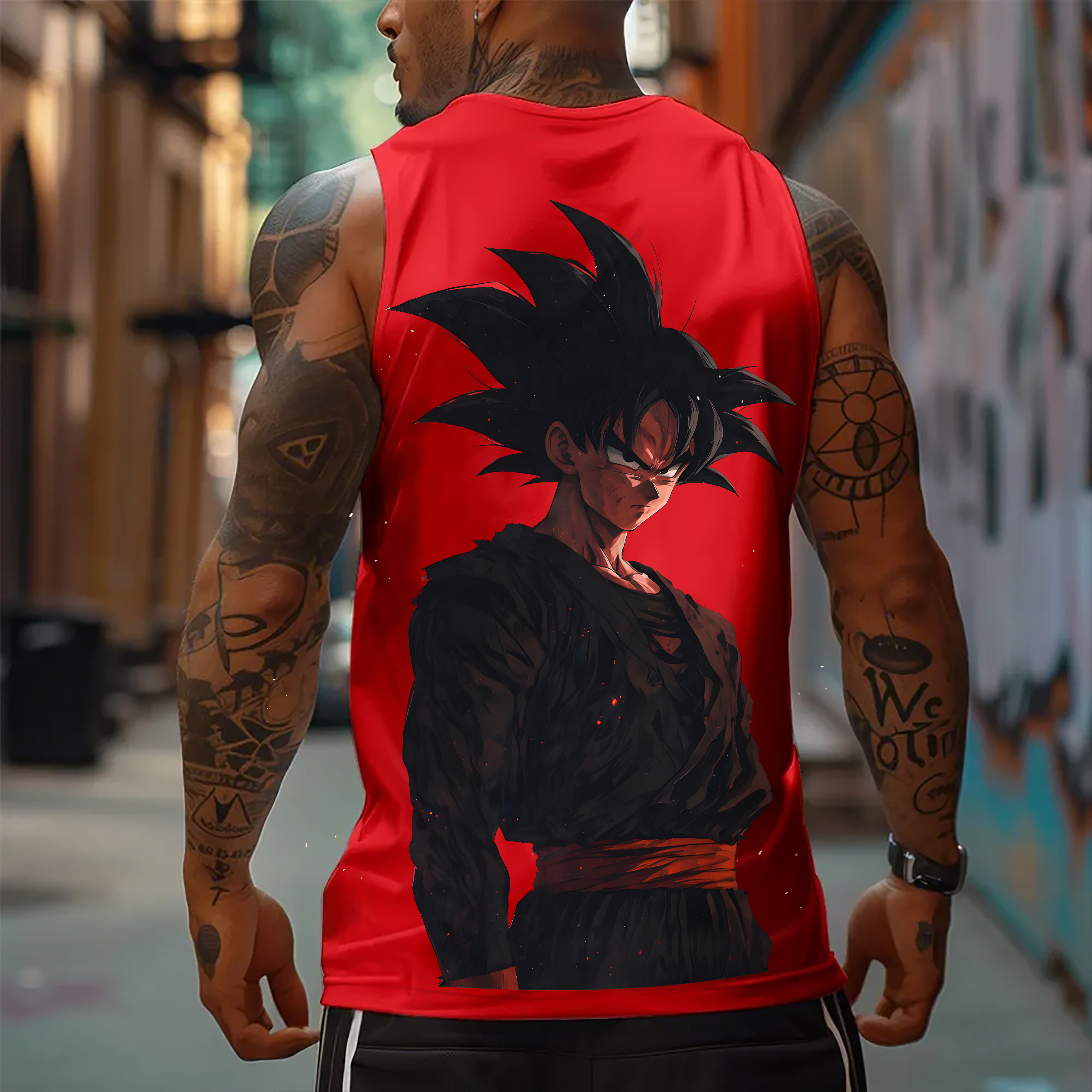 Oversized Anime Print Gym Tank Top丨Comicssoul
