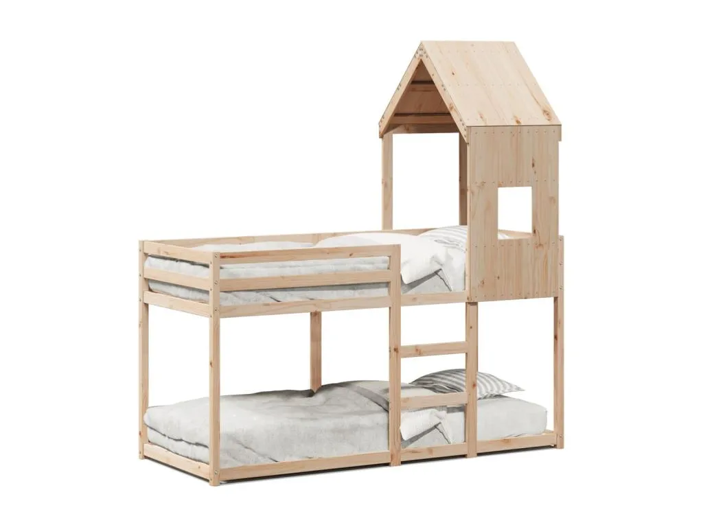 Cama litera con techo Hogarmini maciza de Hogarmini 80x200 cm xykq99125