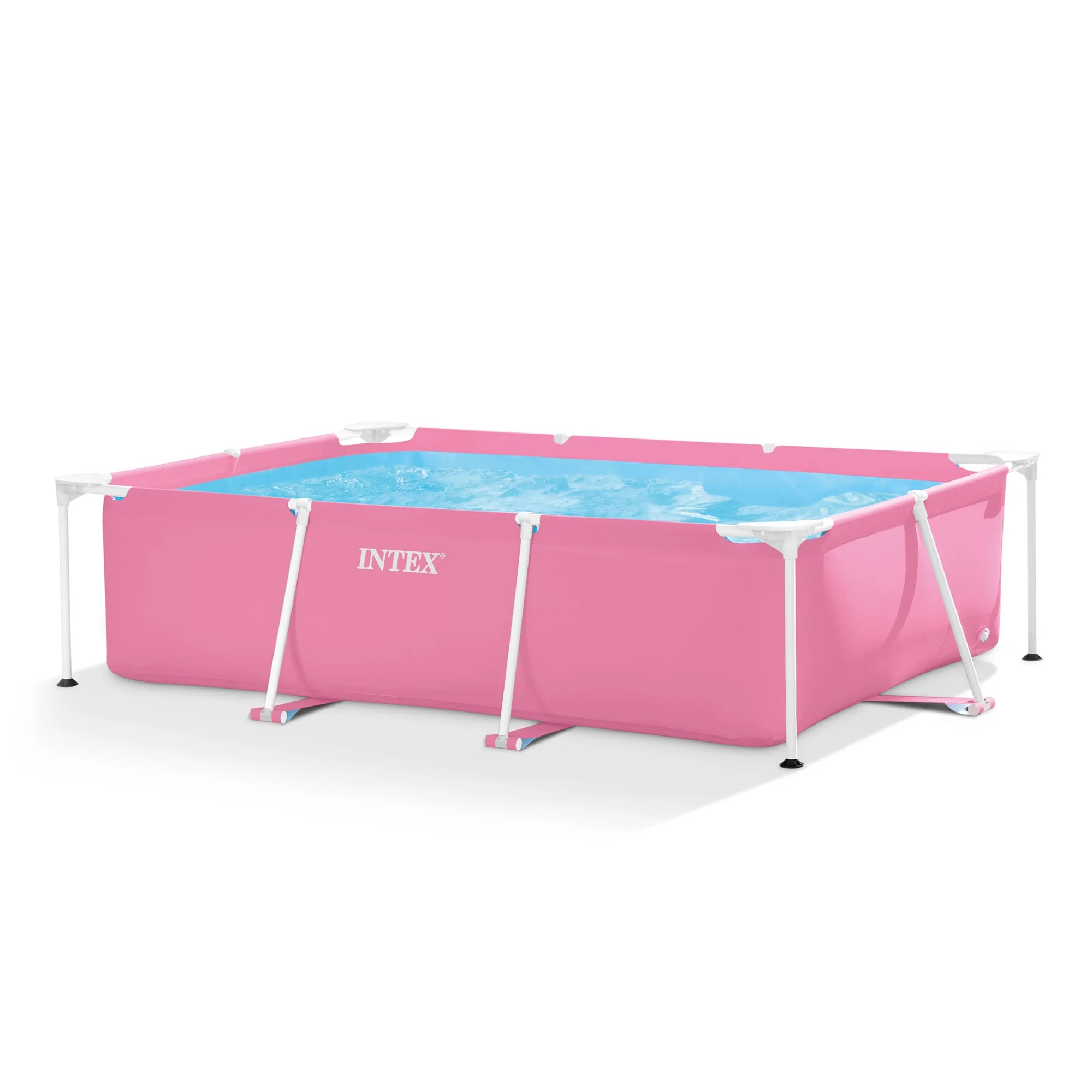Open Box INTEX Rectangular Metal Frame 7ft x 23in Above Ground Swimming Pool, Pink - Image 12